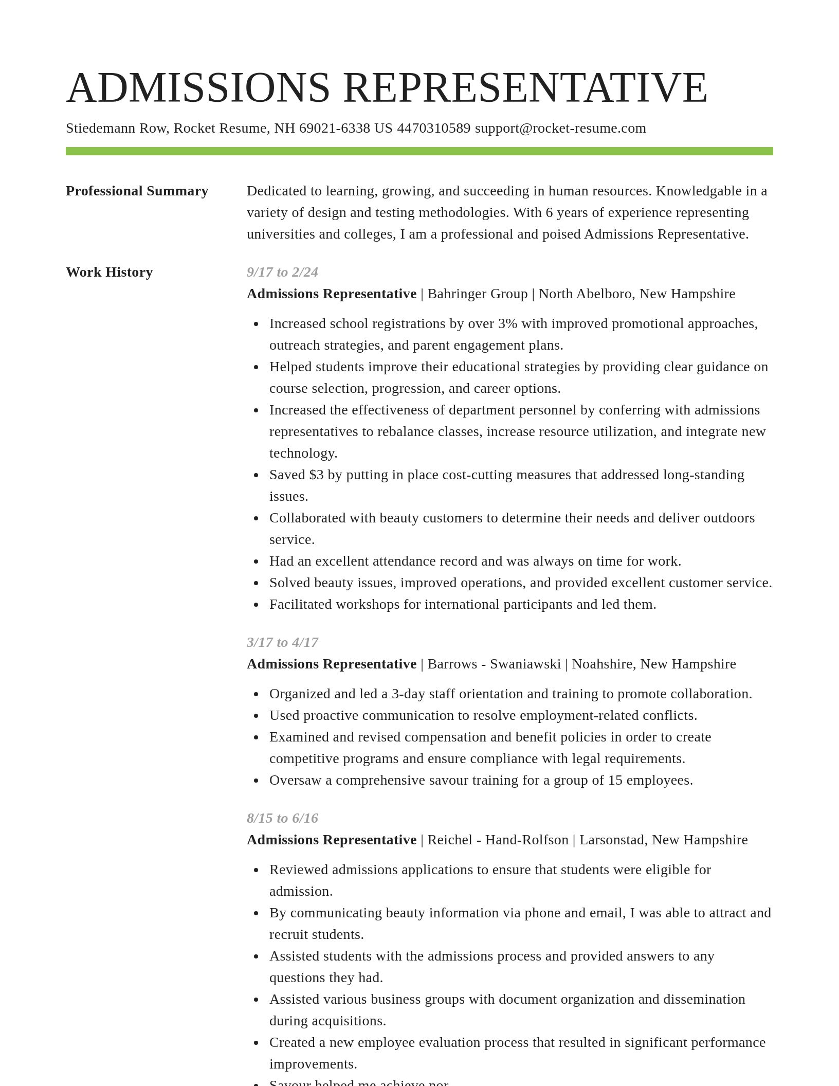 Smart resume template