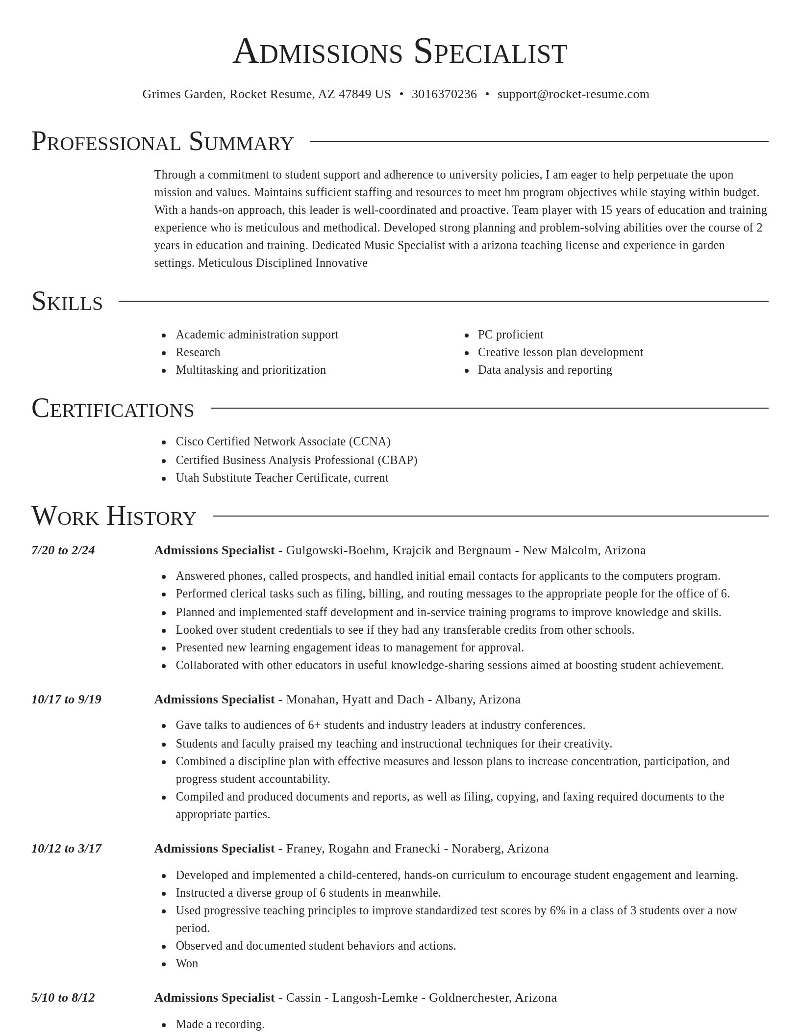 Director resume template