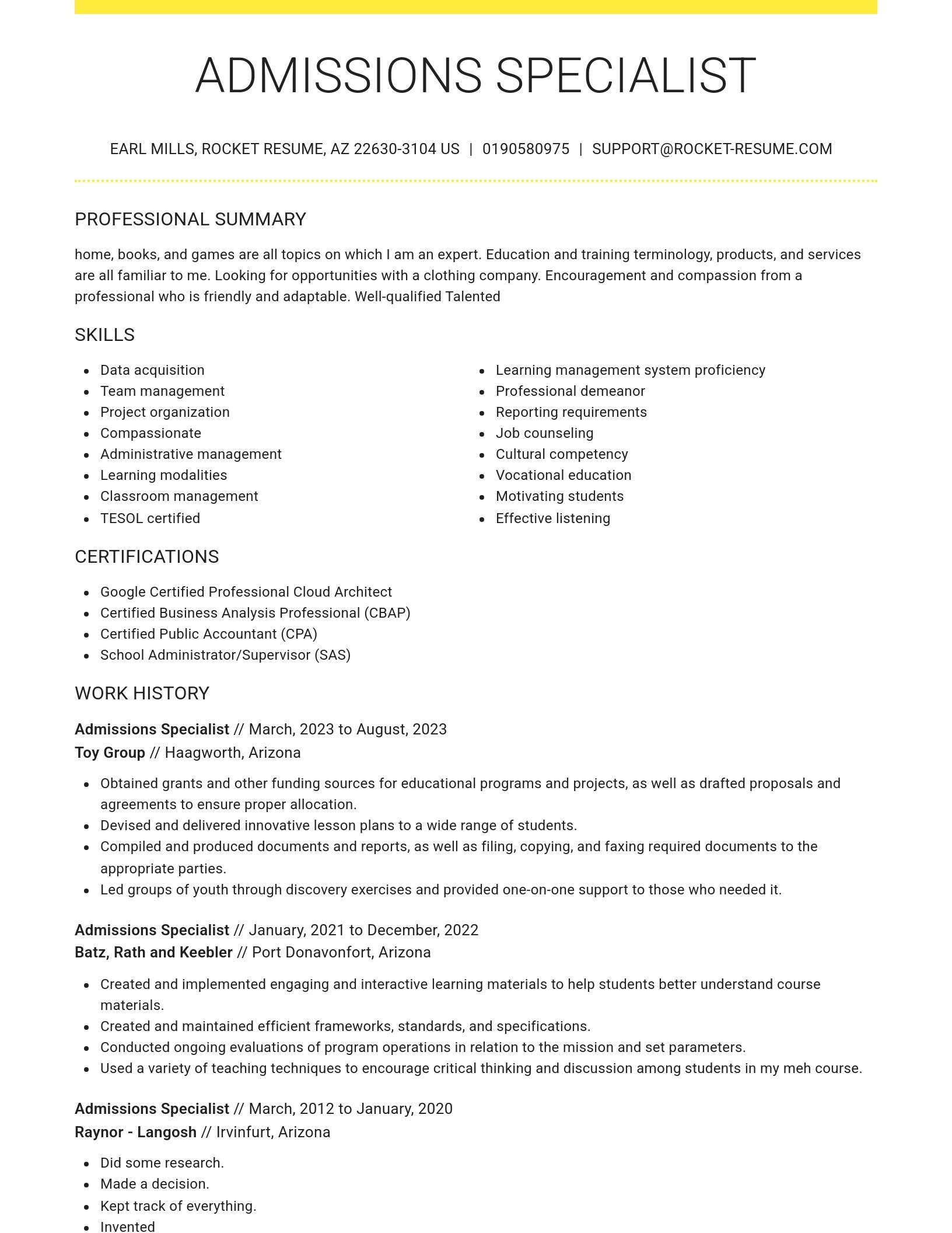 Grand resume template