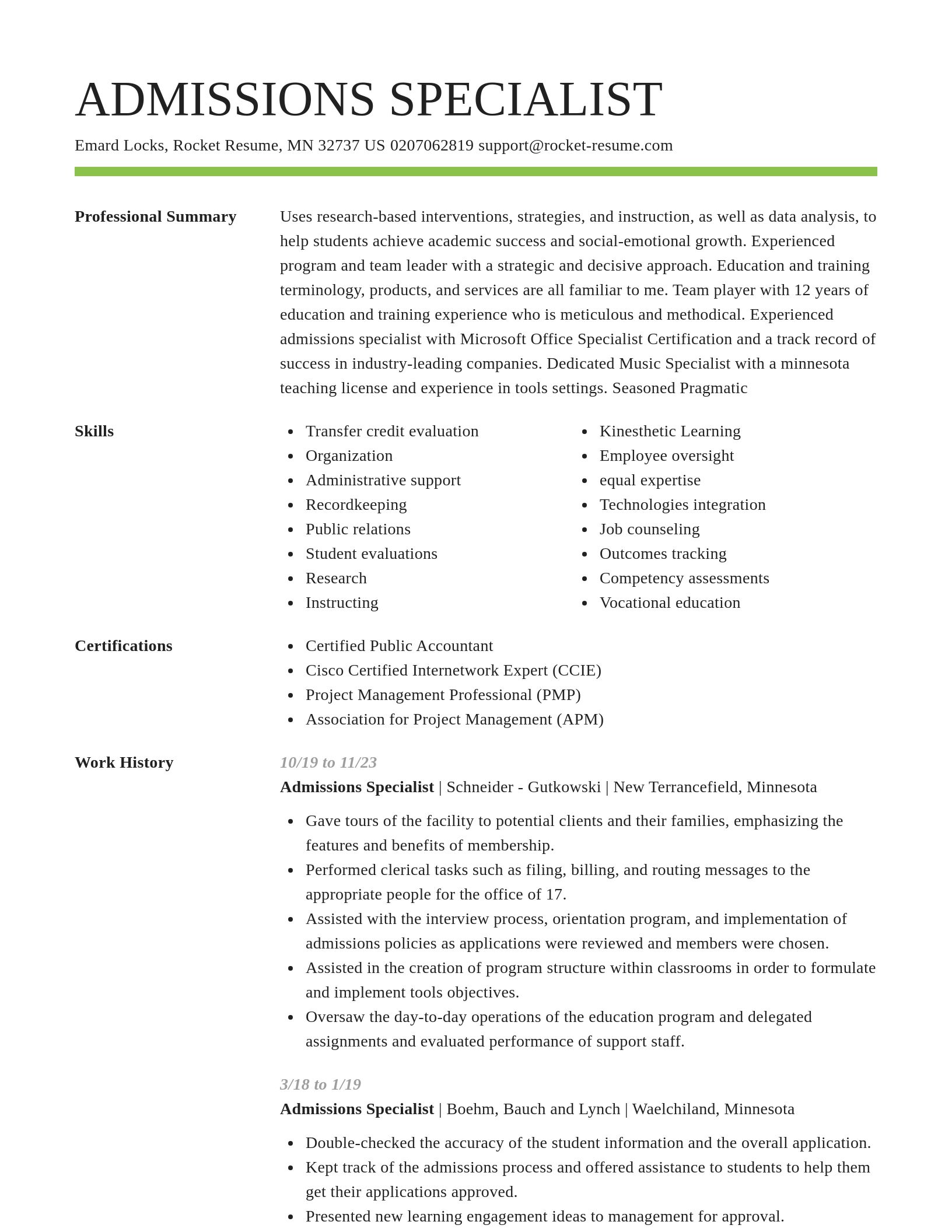 Smart resume template