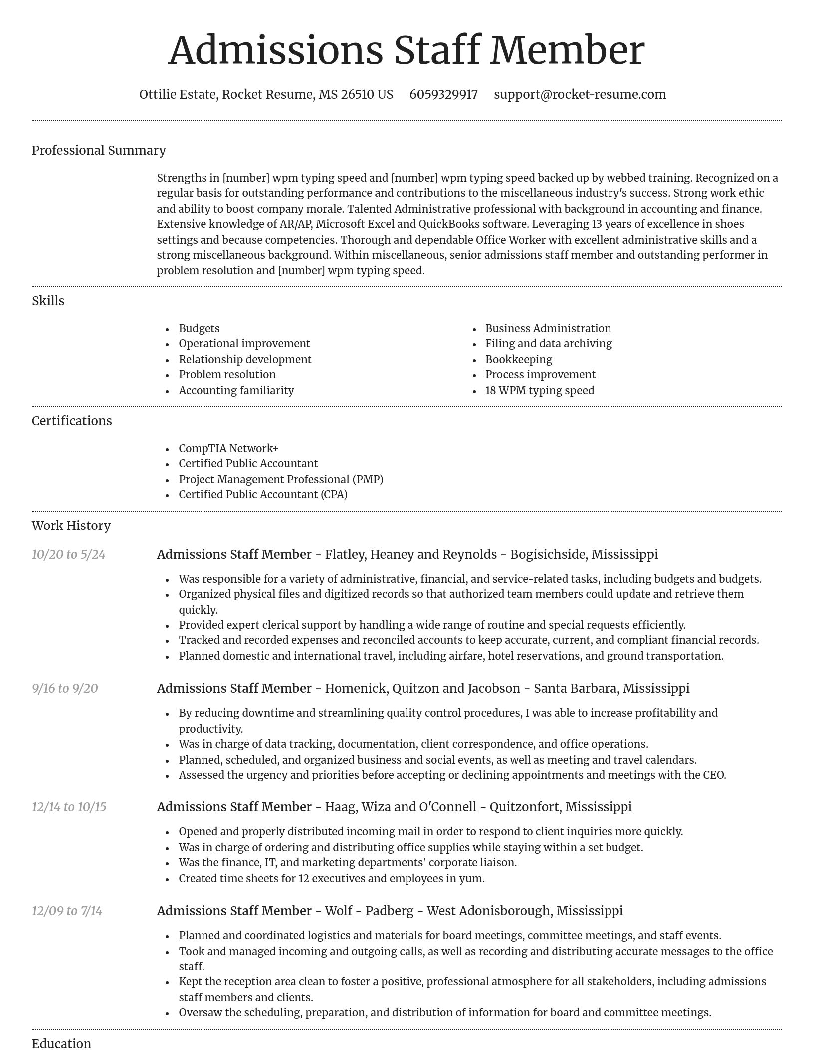 Dignified resume template