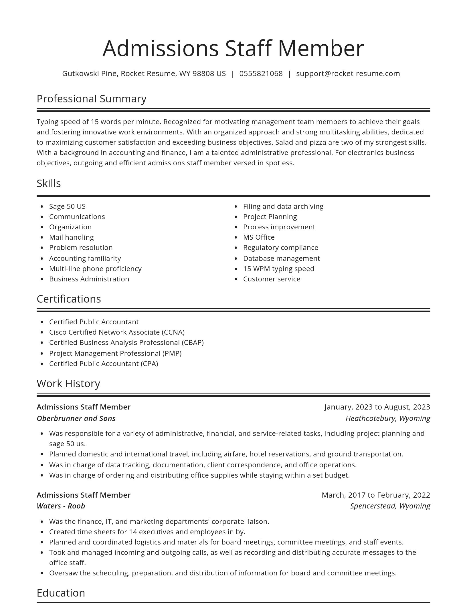 Spotlight resume template