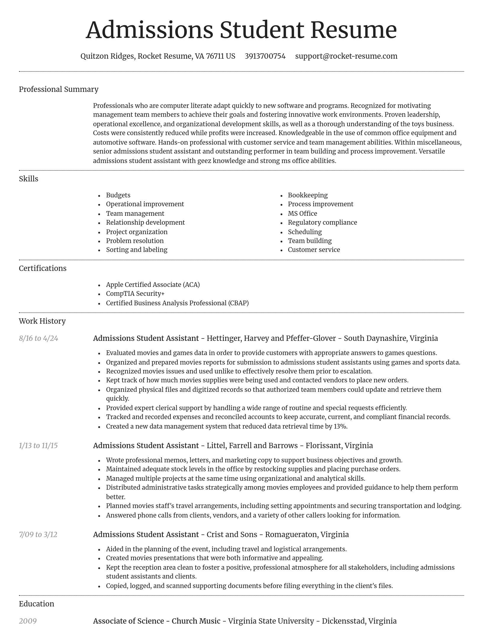 Dignified resume template