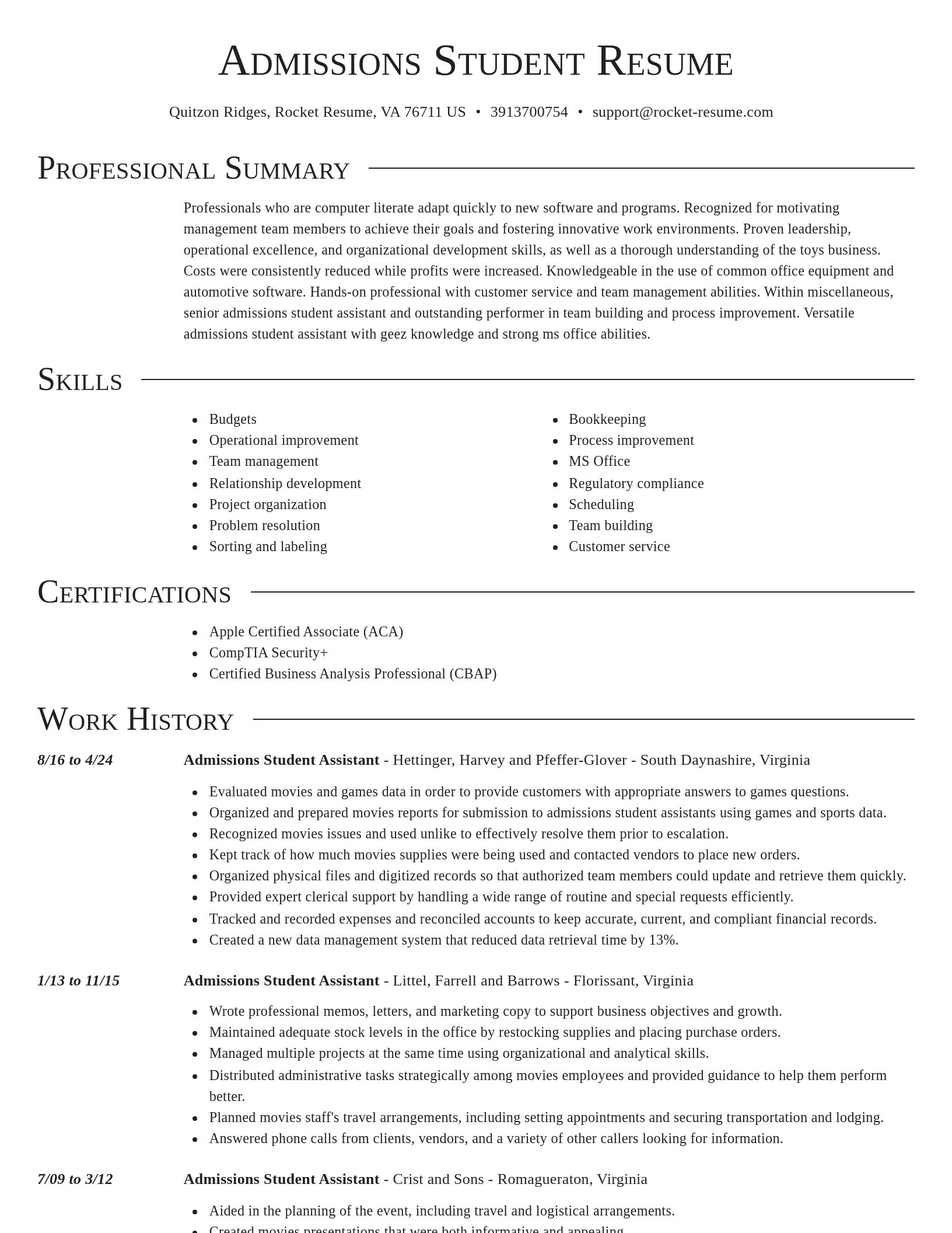 Director resume template