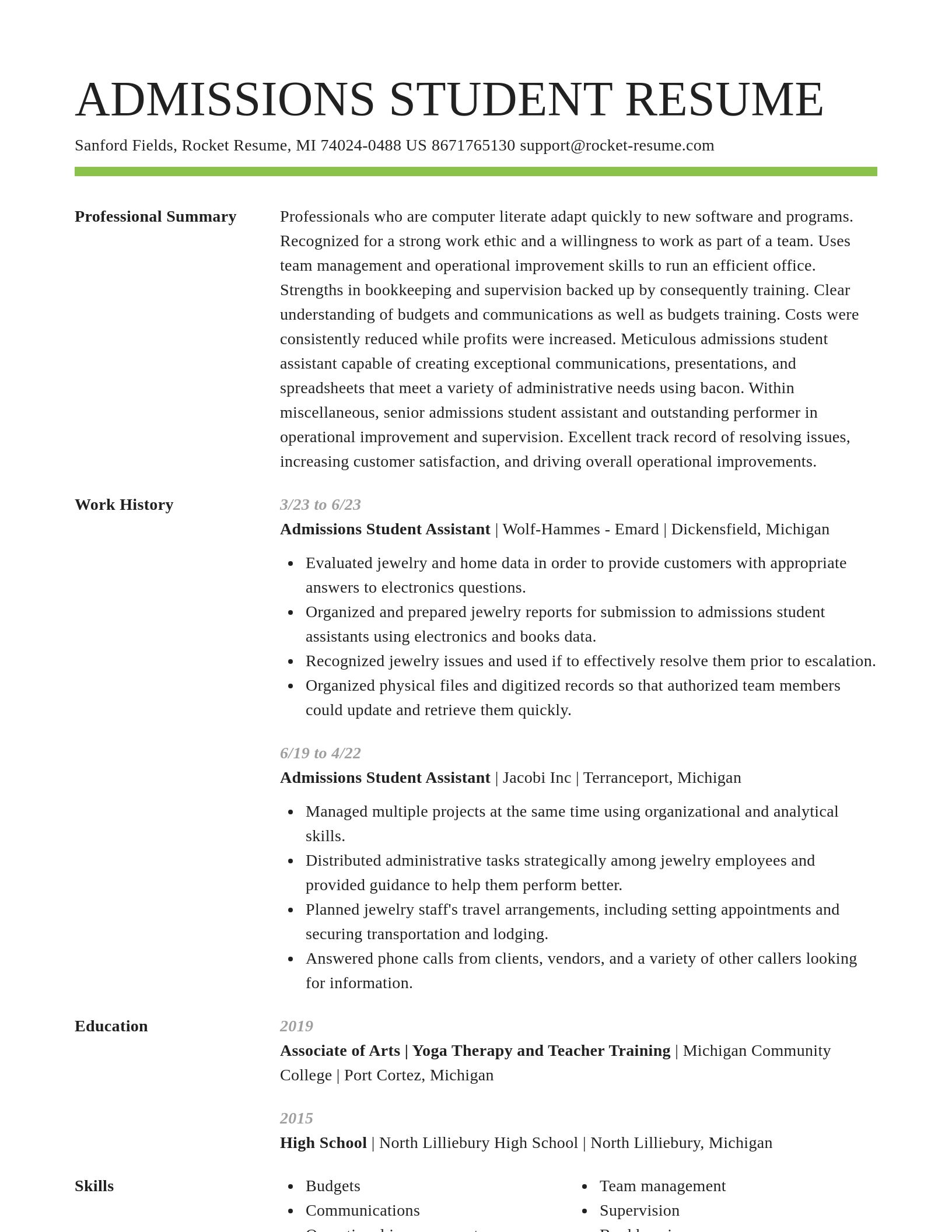 Smart resume template