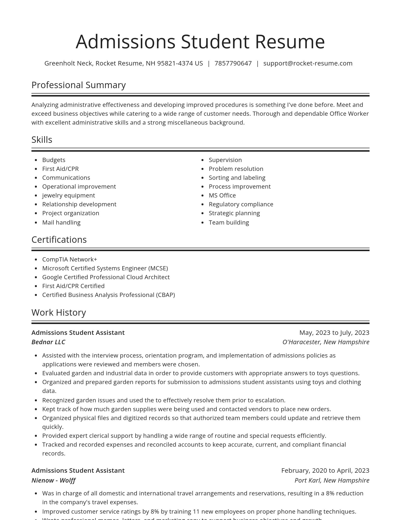 Spotlight resume template