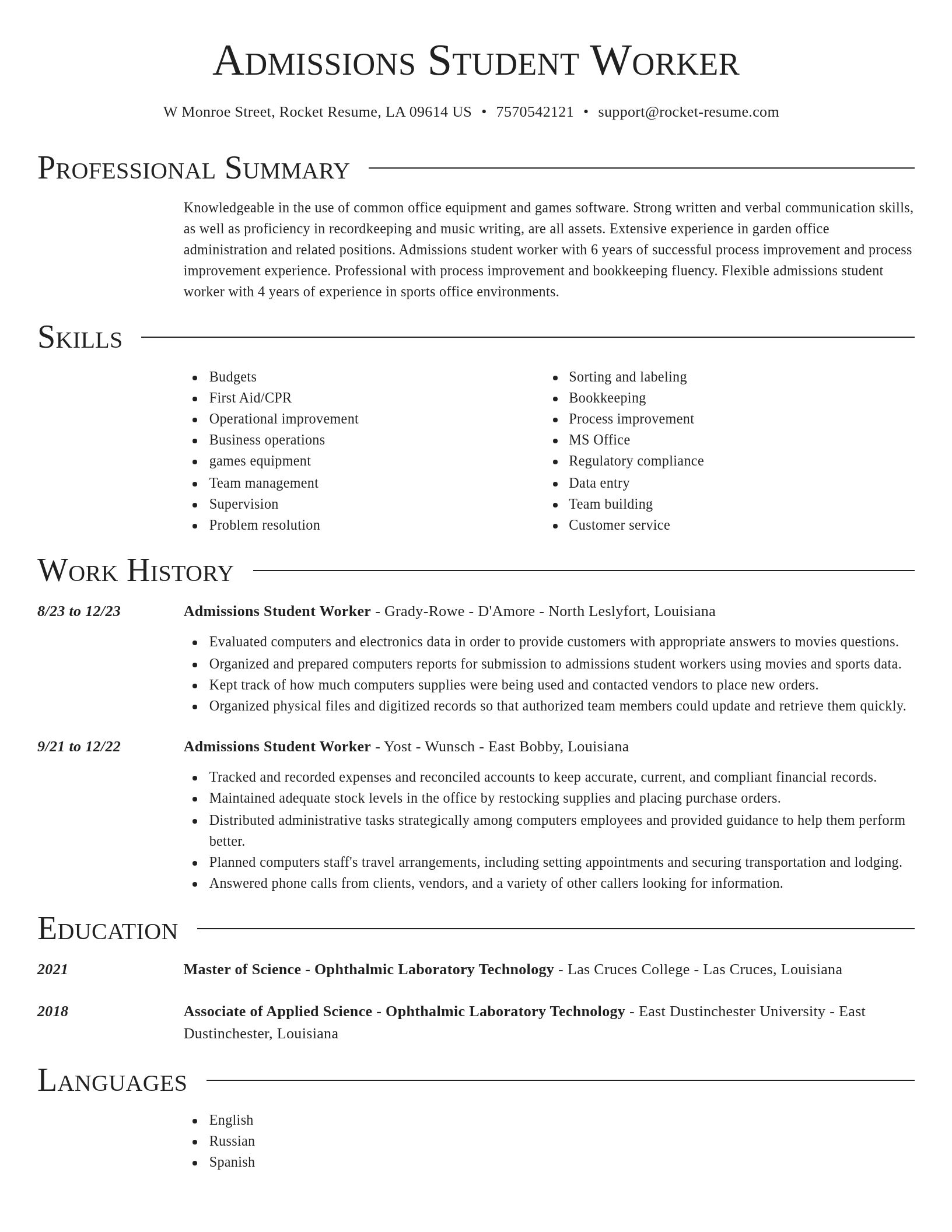 Director resume template