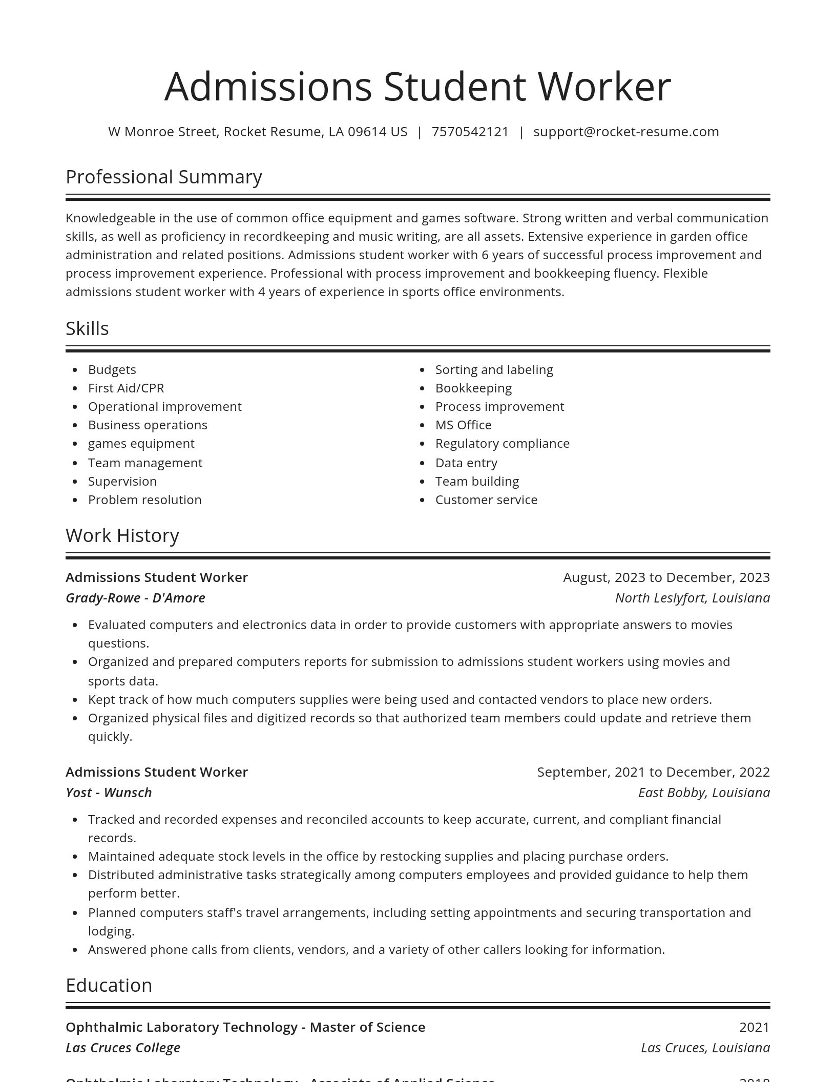 Spotlight resume template