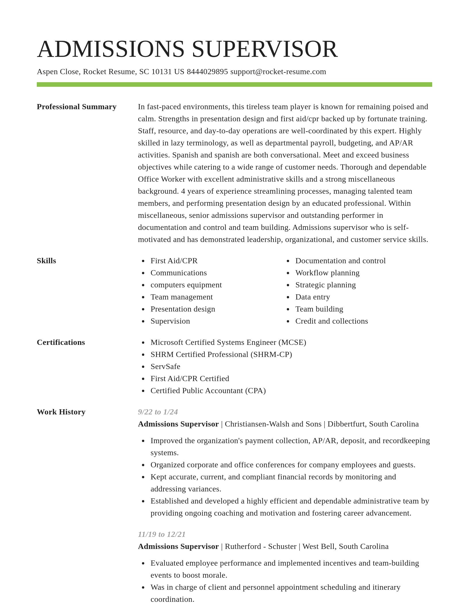 Smart resume template