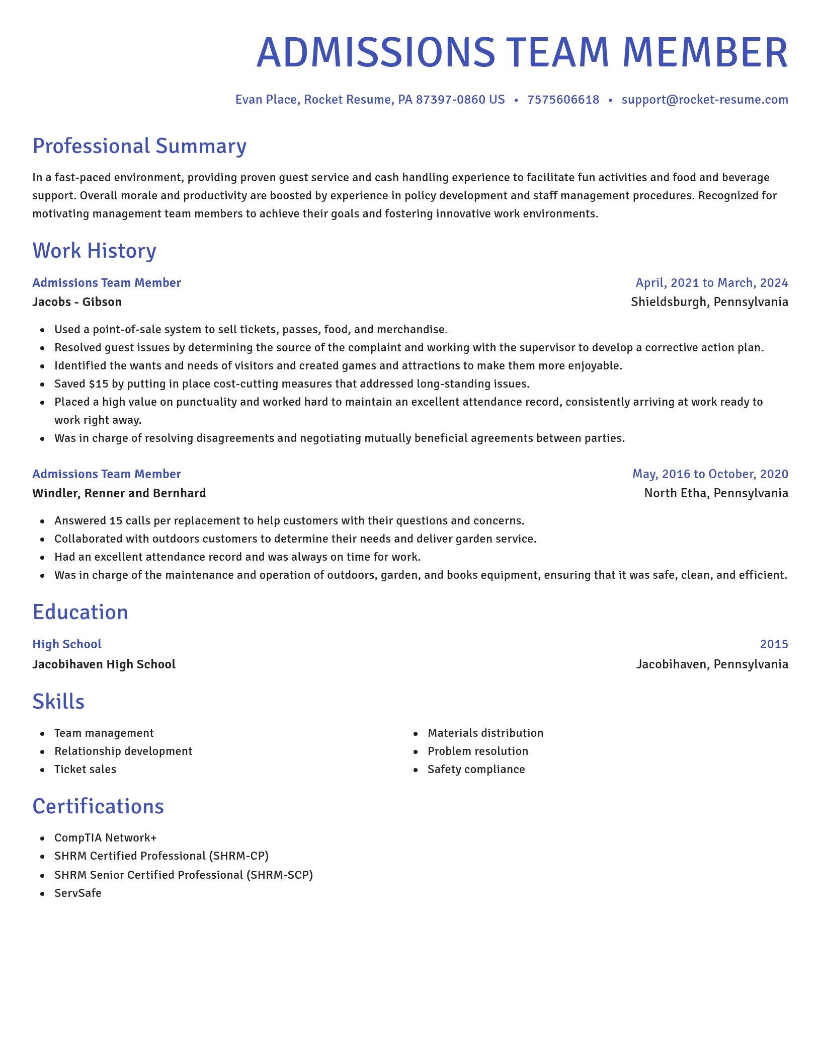 Novel resume template