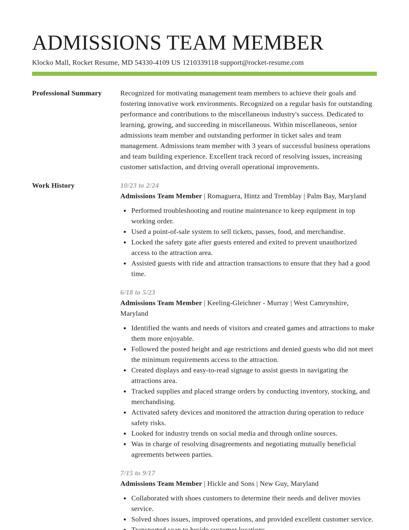 Smart resume template