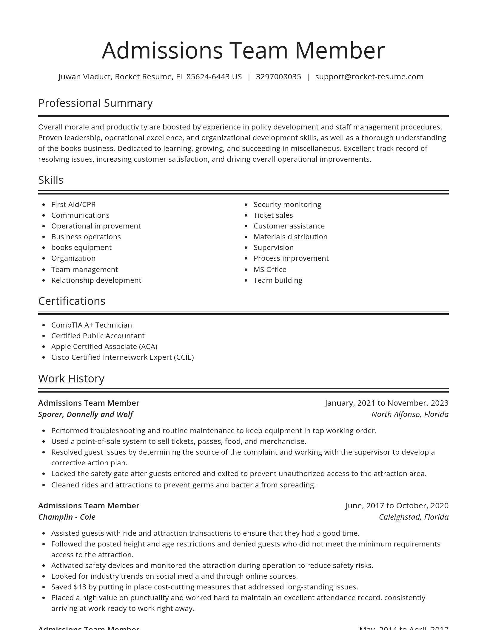 Spotlight resume template