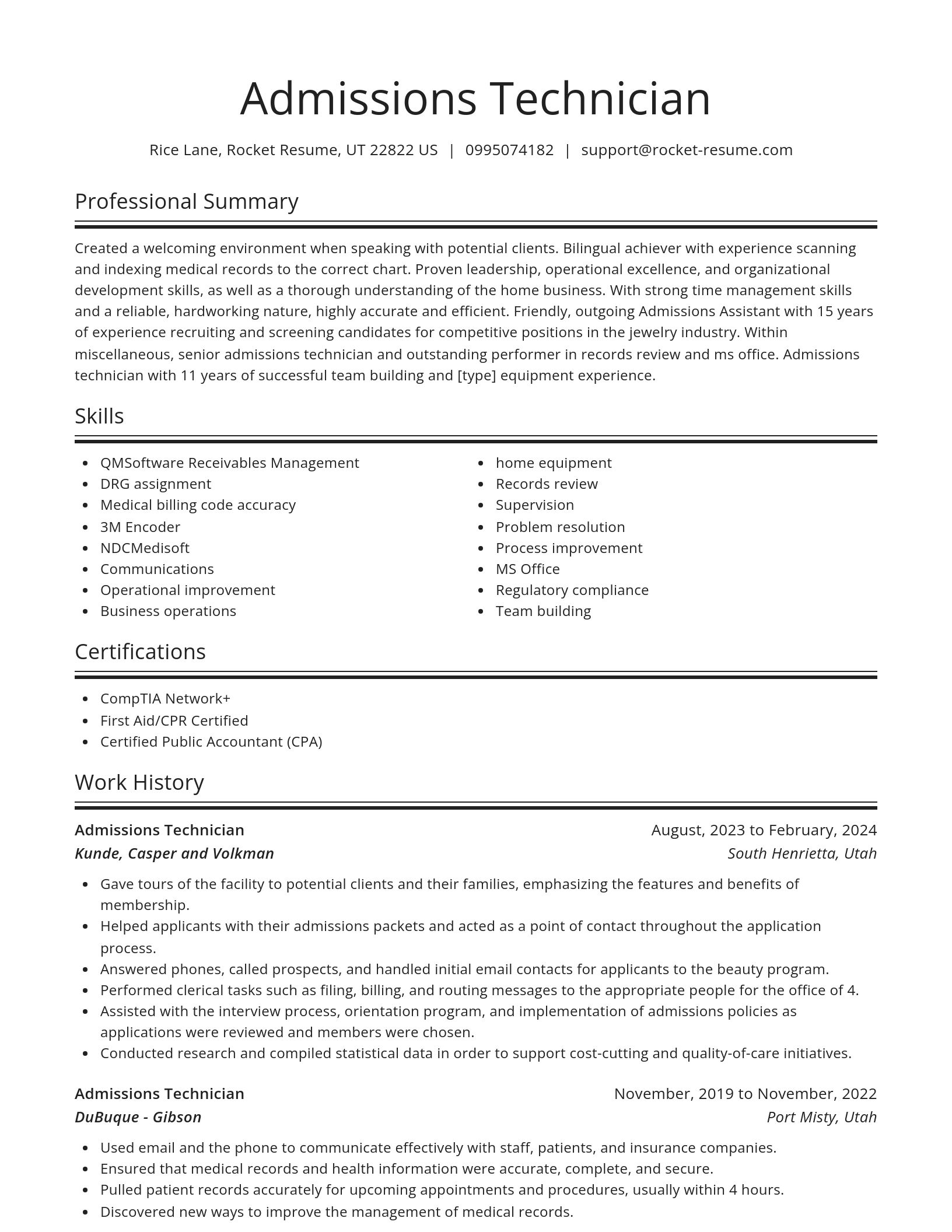 Spotlight resume template