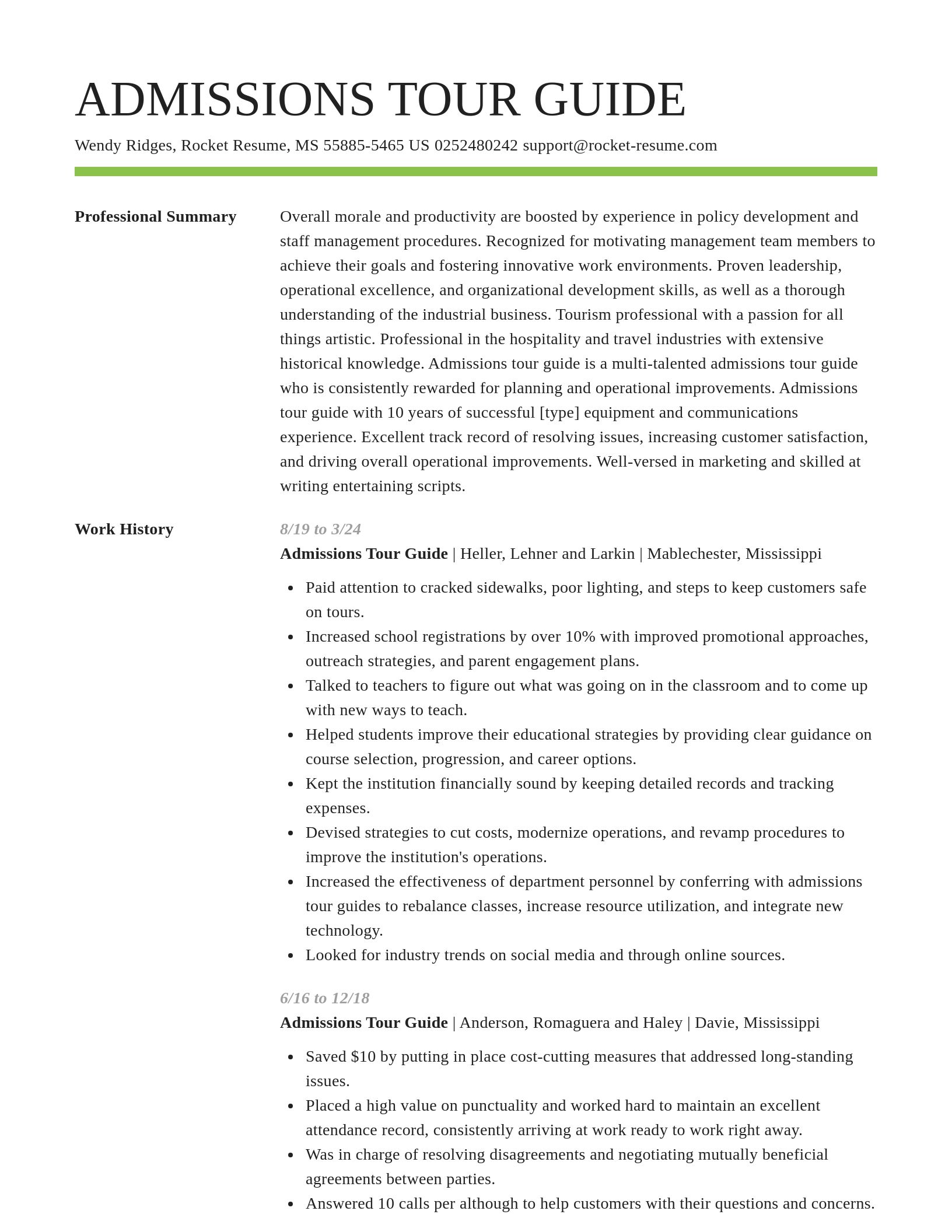 Smart resume template