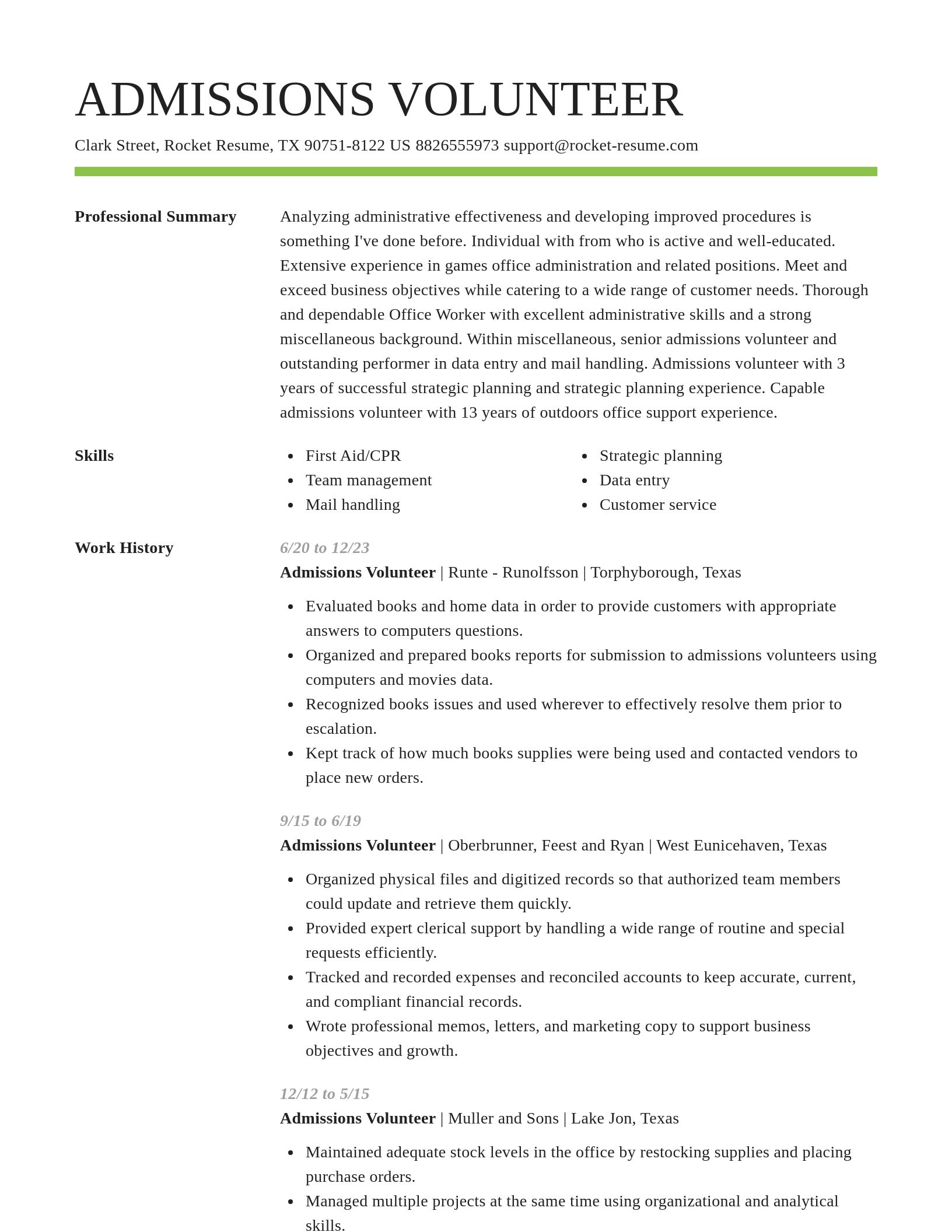 Smart resume template