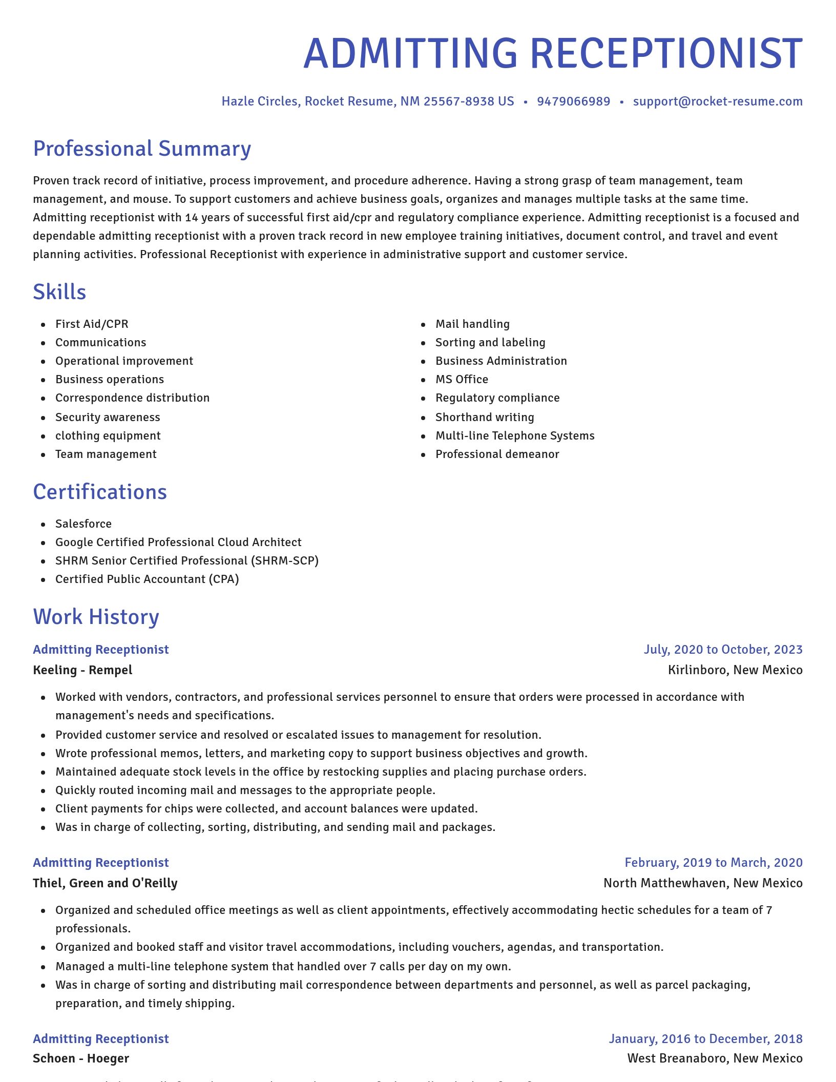 Novel resume template