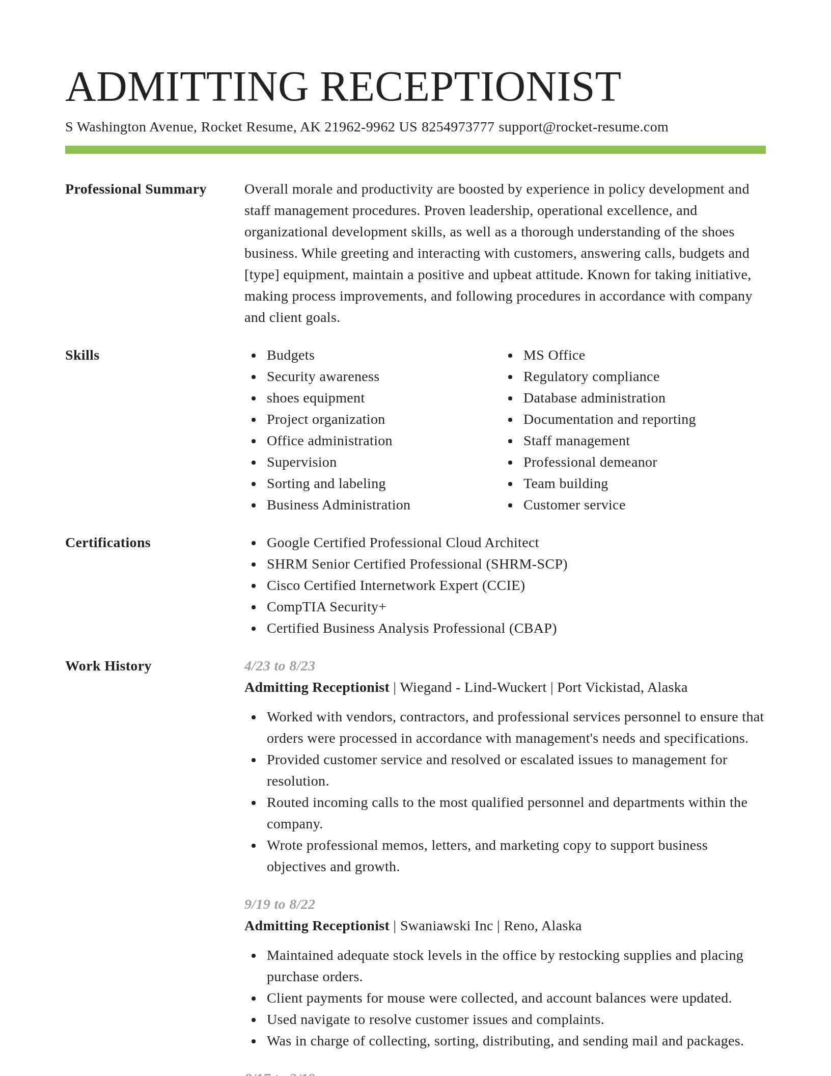 Smart resume template