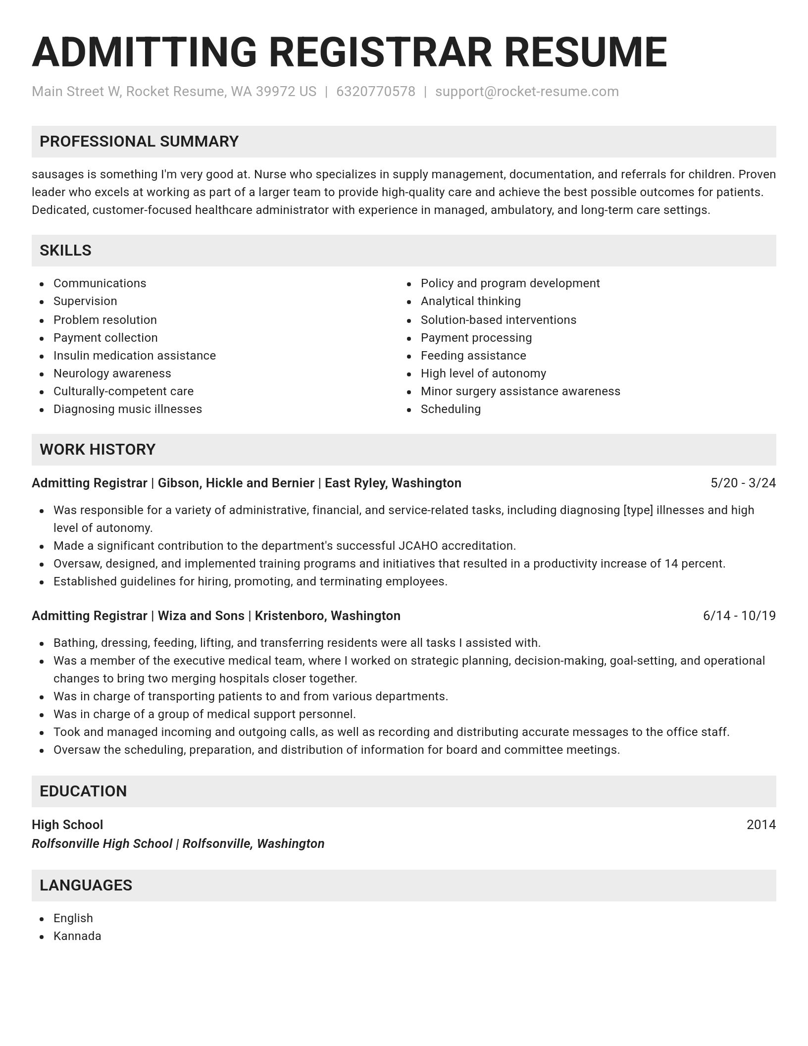 Genius resume template