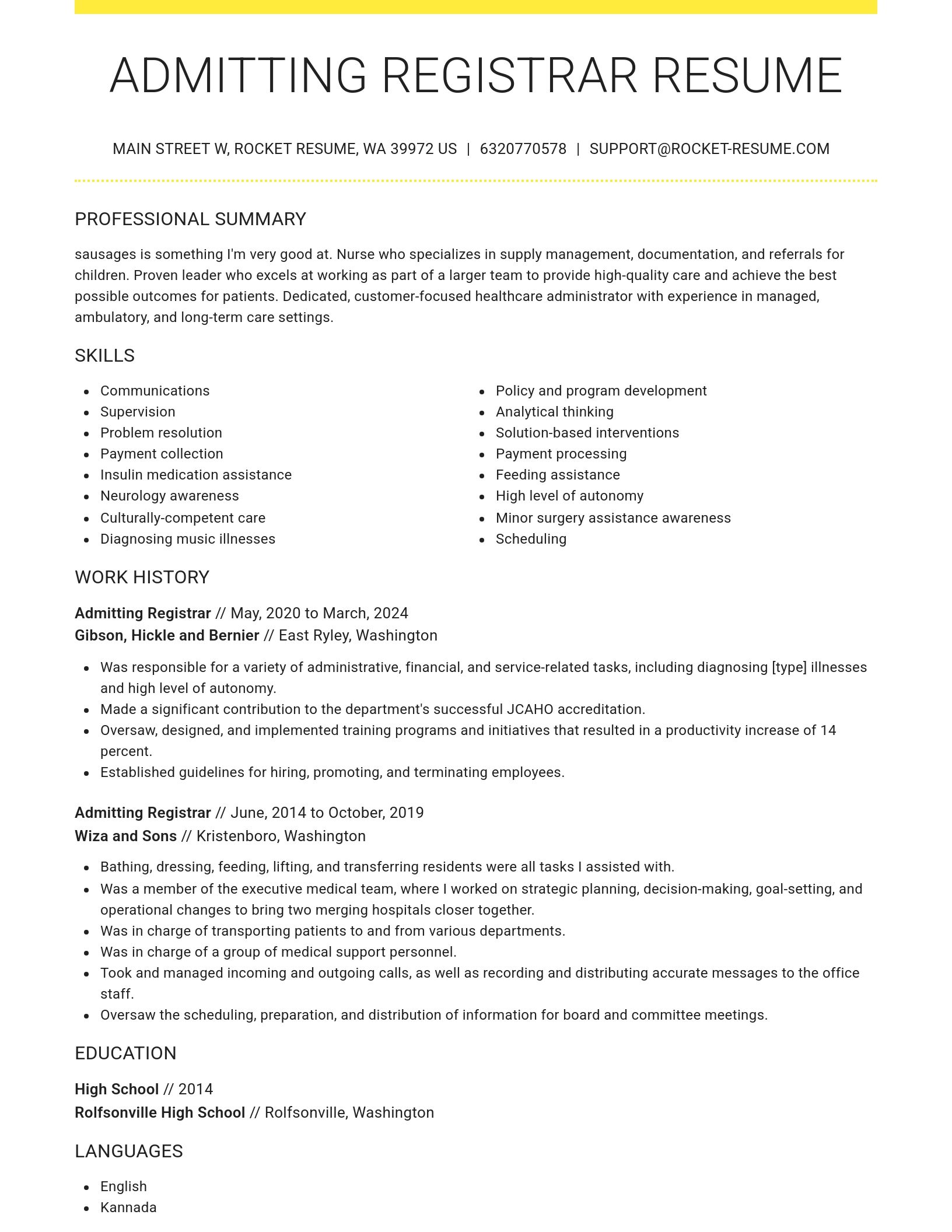 Grand resume template