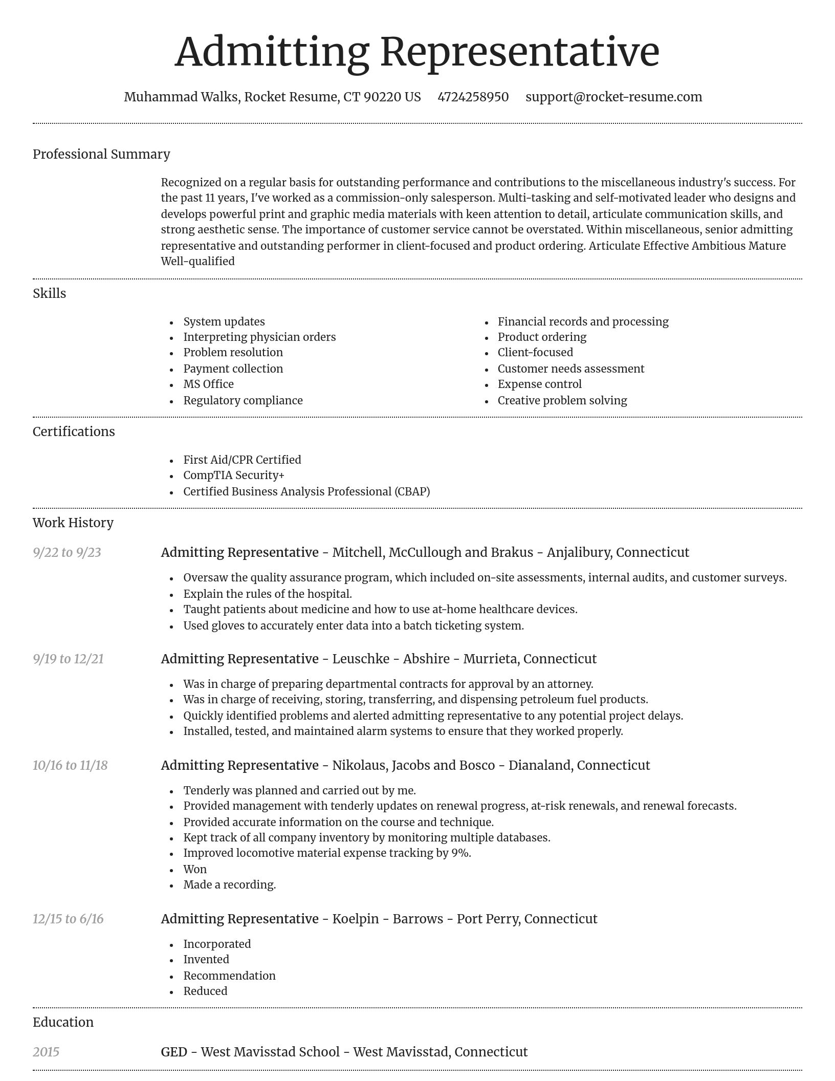 Dignified resume template