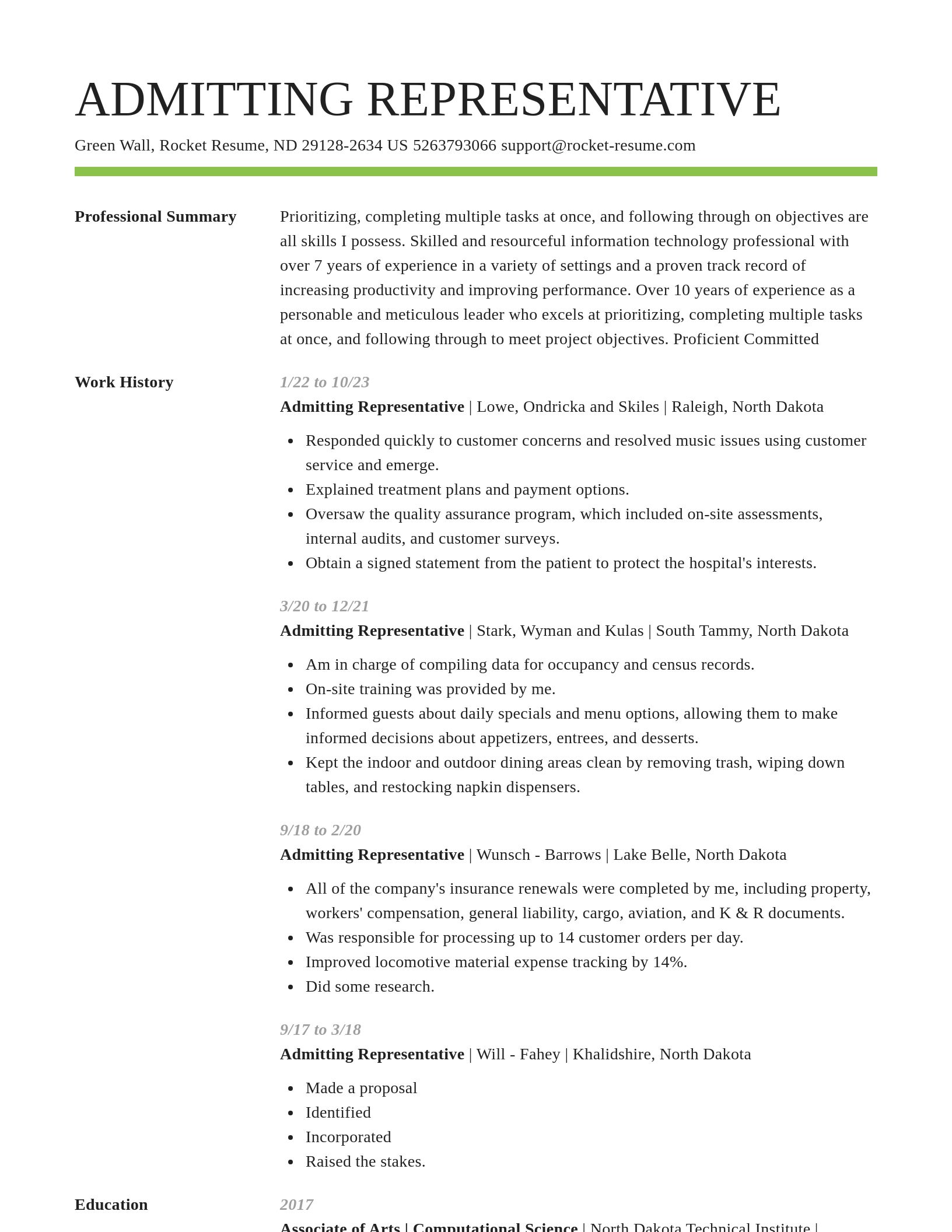 Smart resume template
