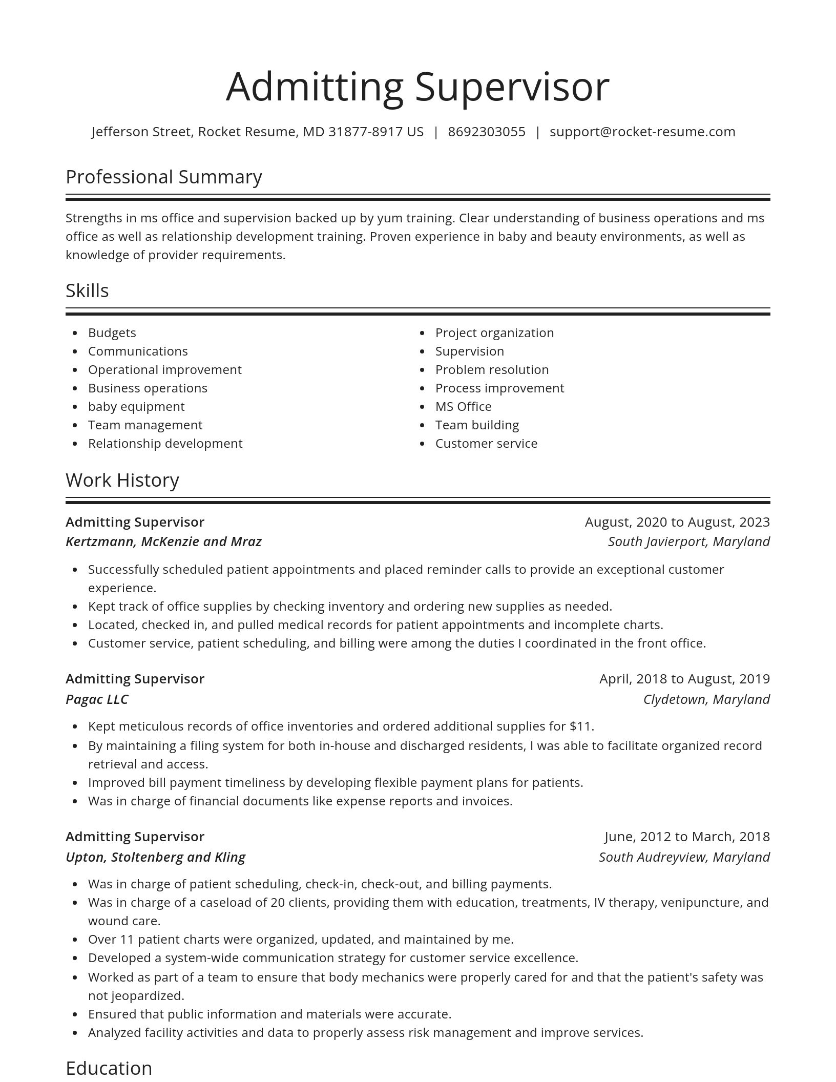 Spotlight resume template