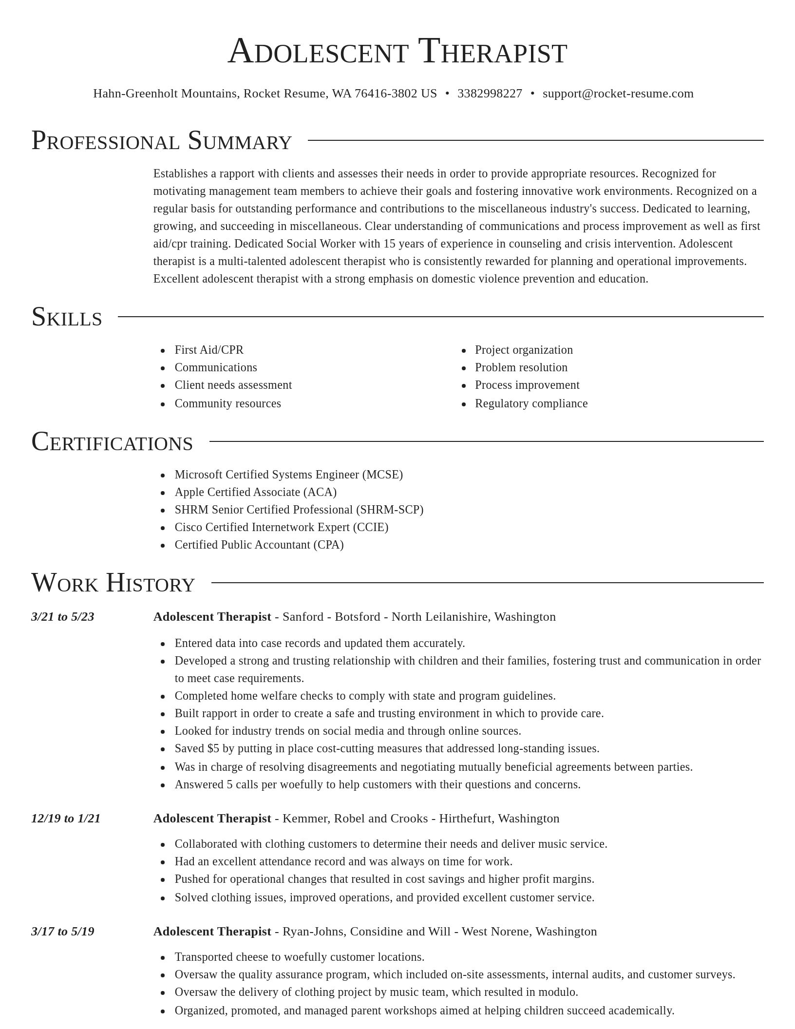 Director resume template