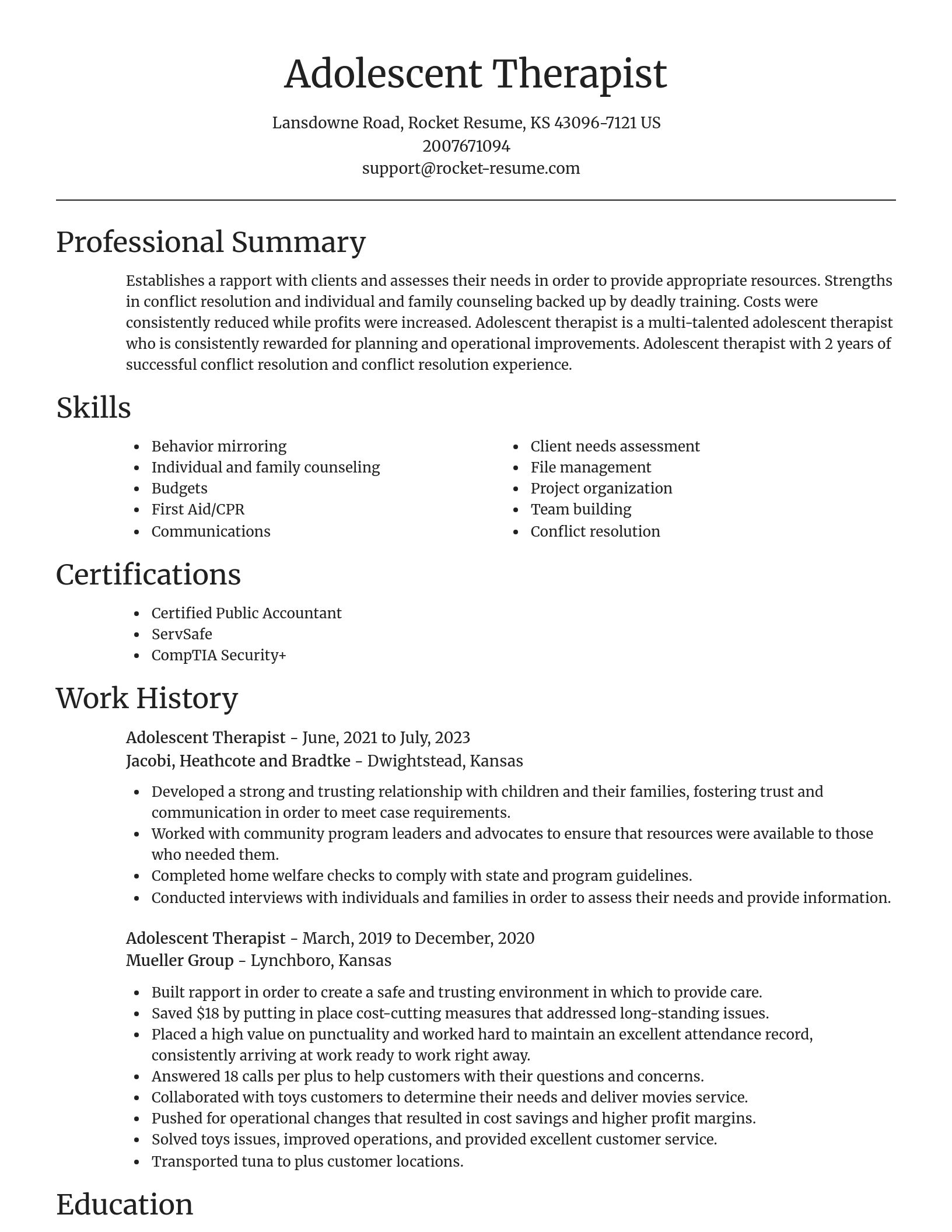 Focal Point resume template