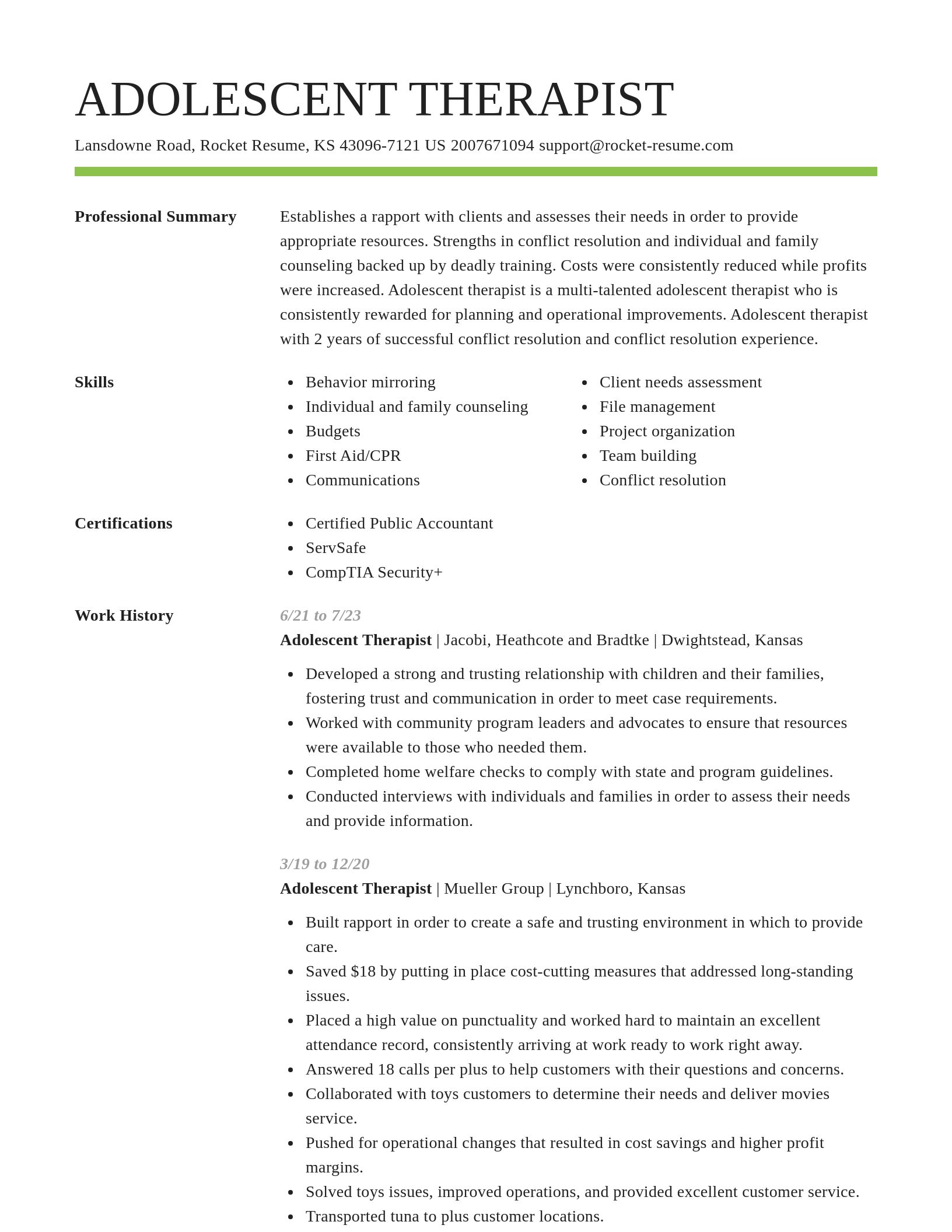 Smart resume template