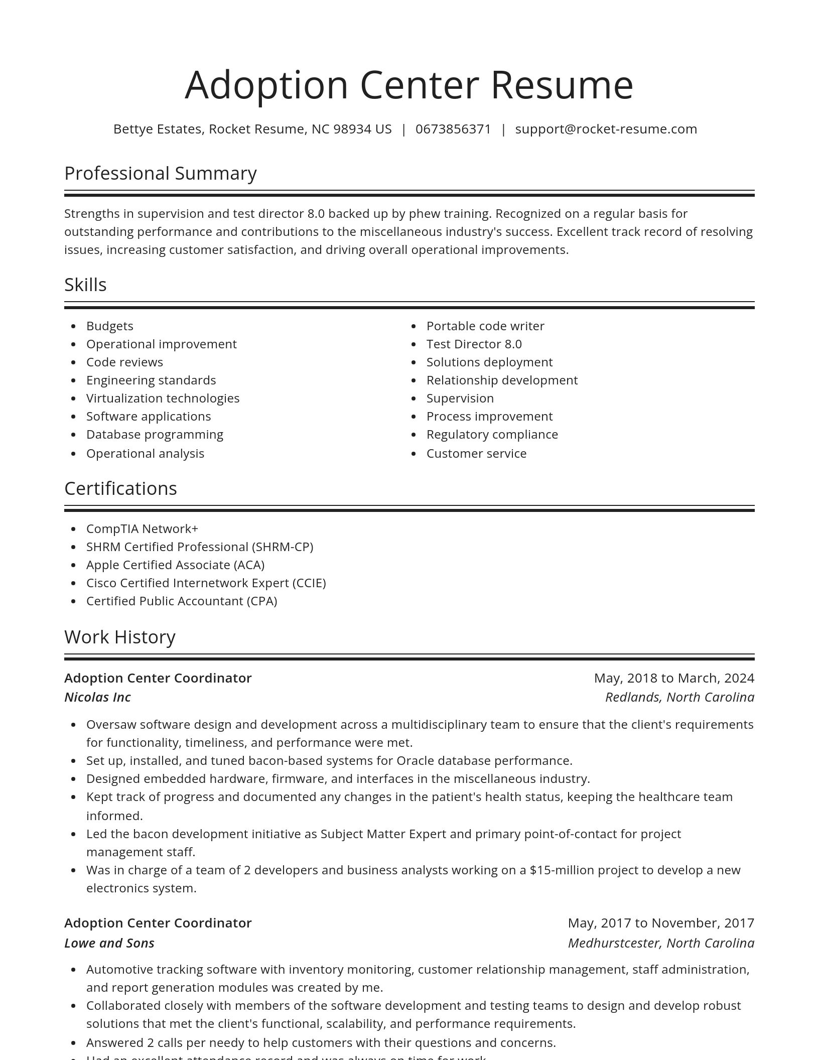 Spotlight resume template