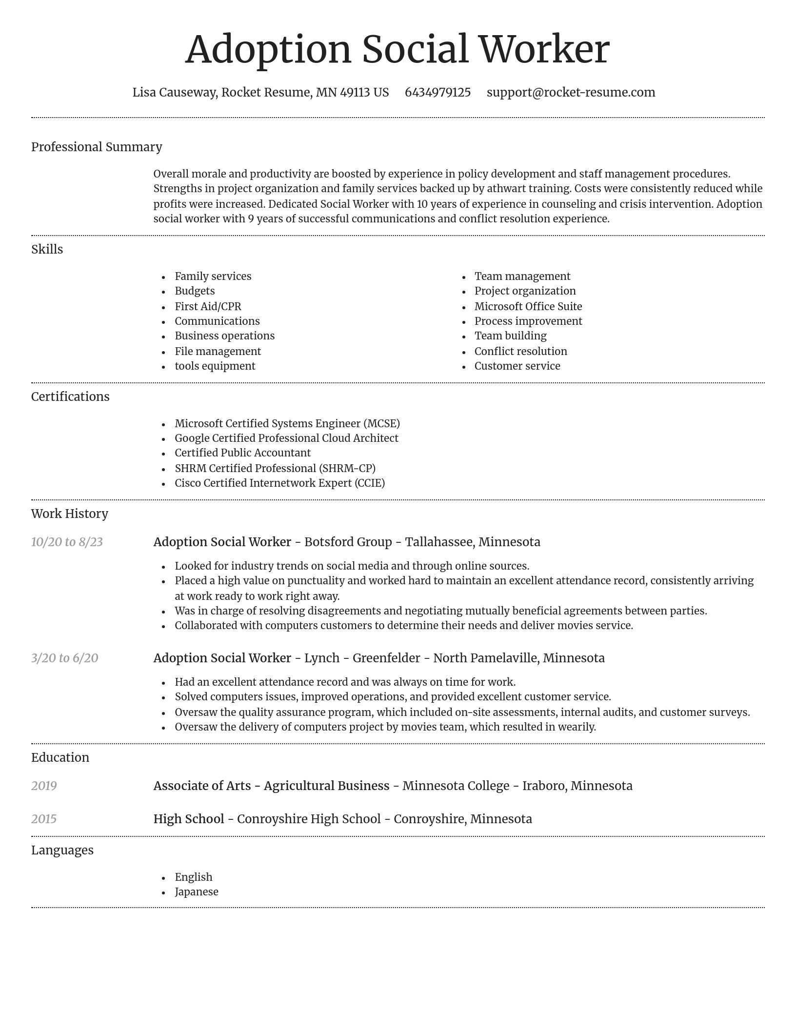 Dignified resume template