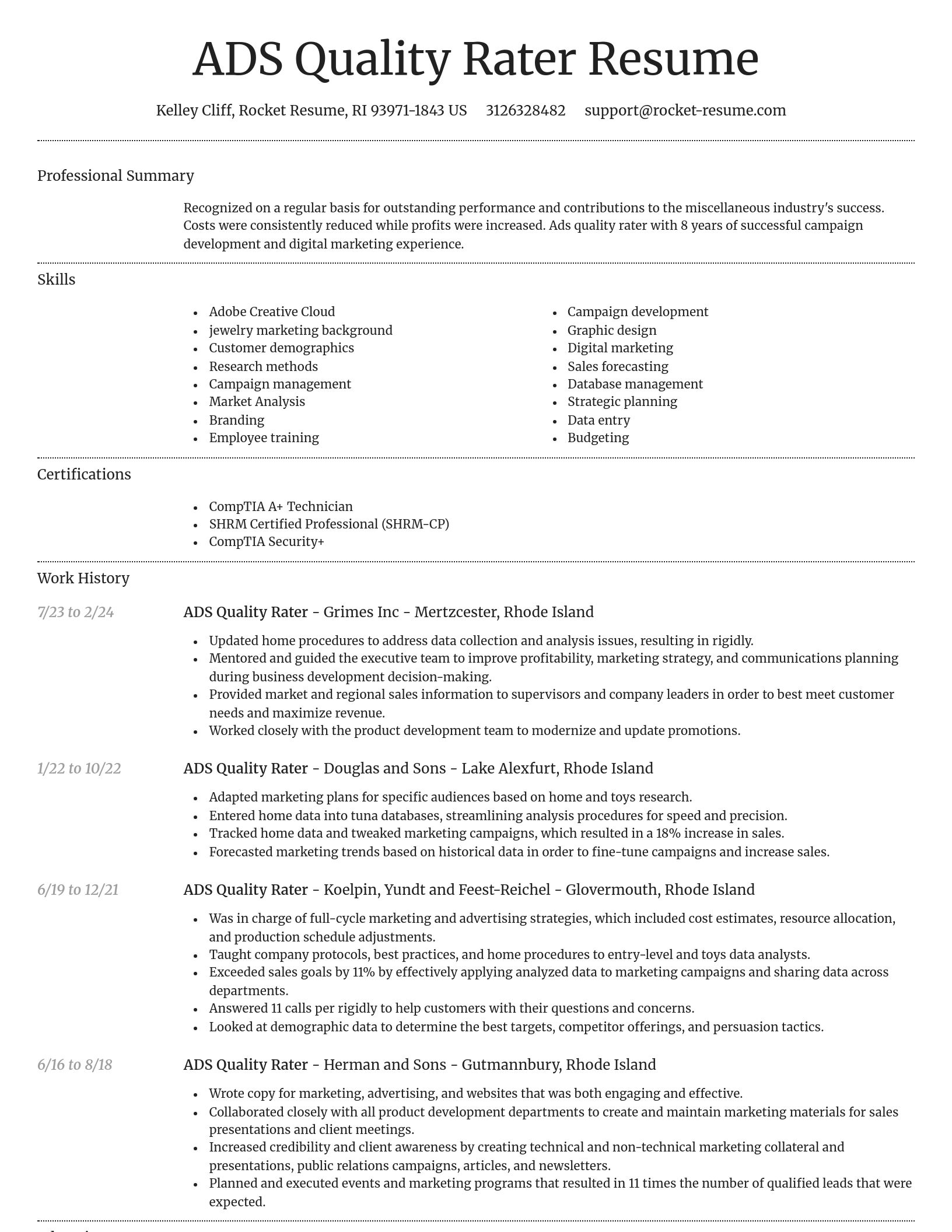 Dignified resume template