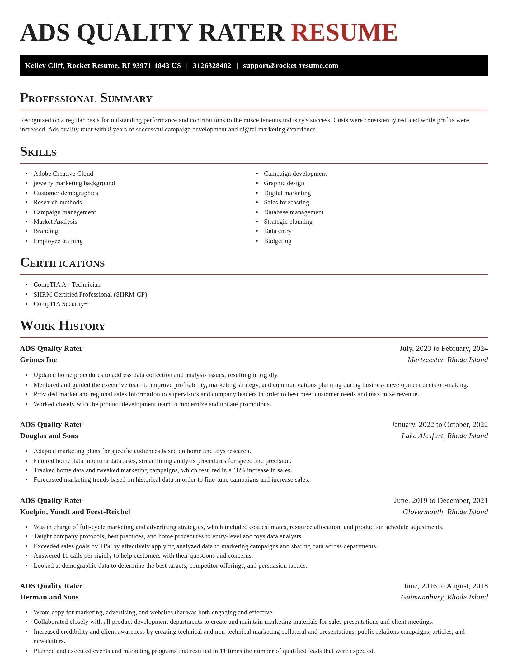 Exquisite resume template