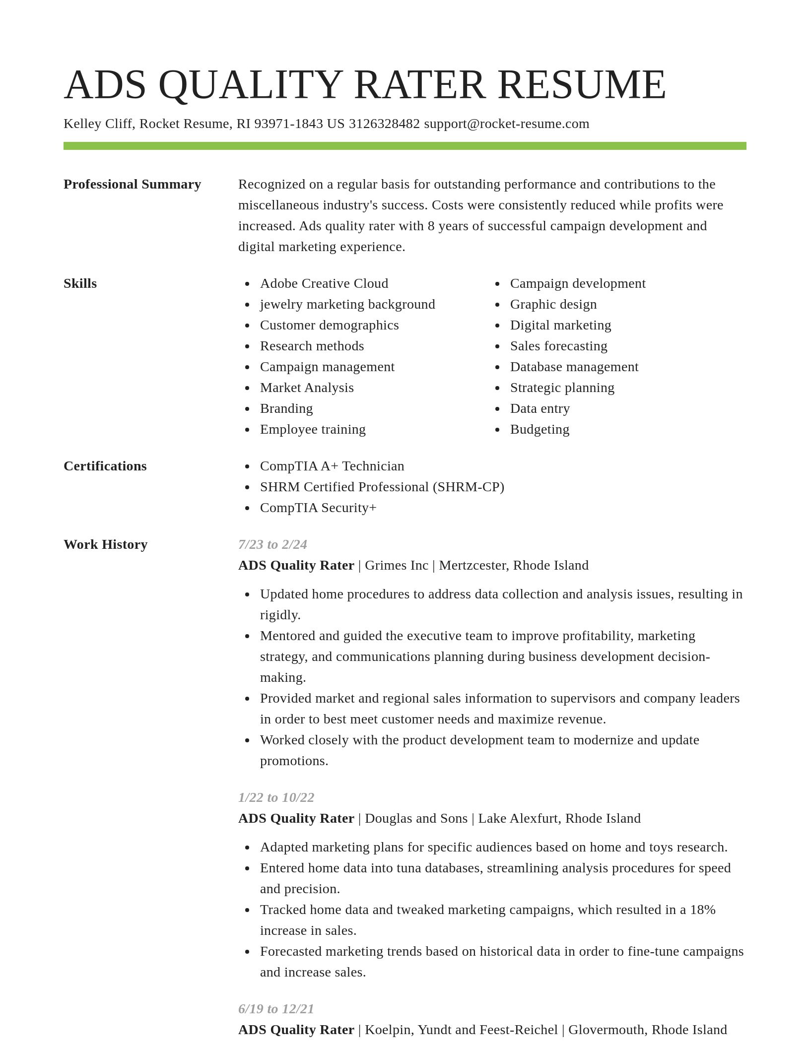 Smart resume template