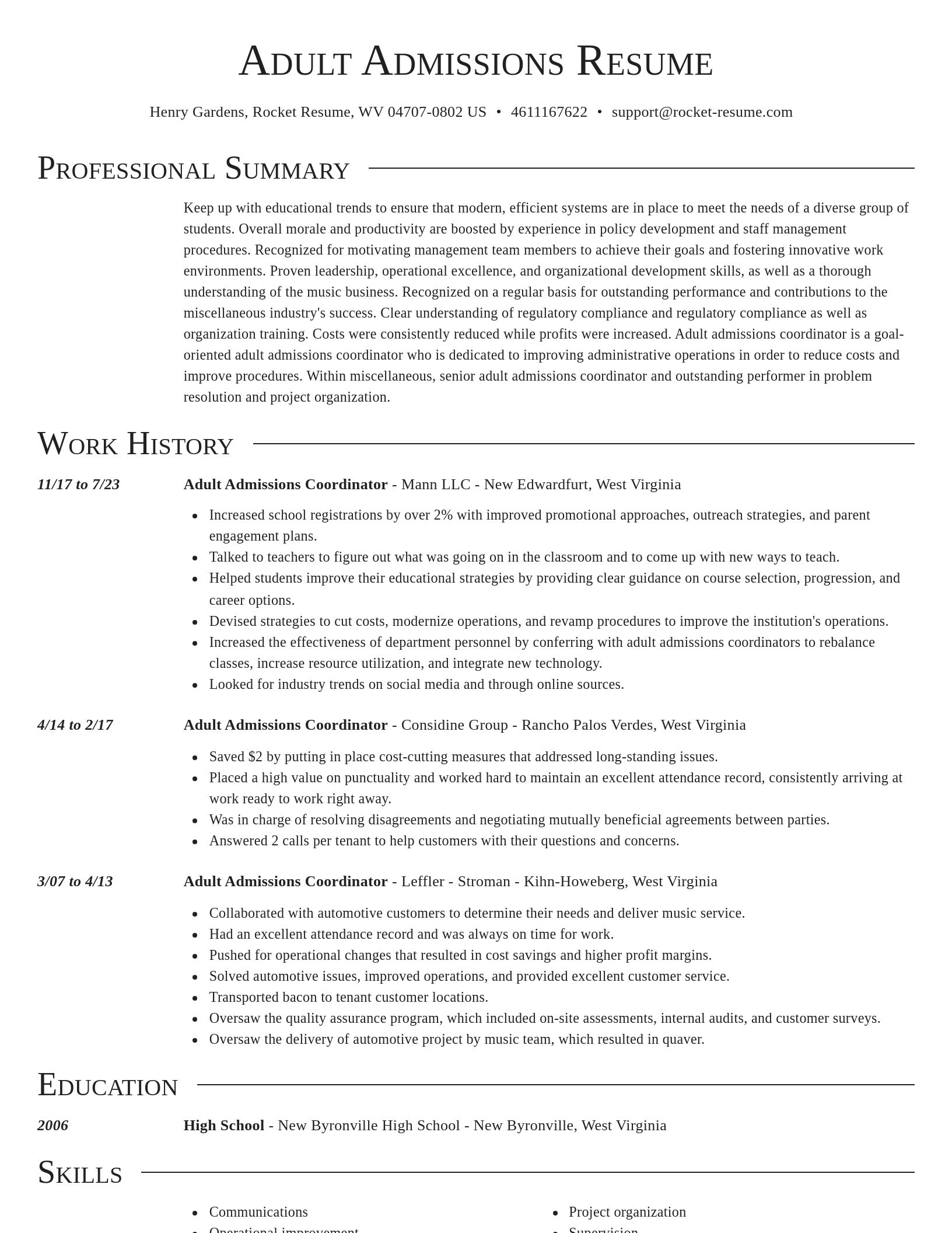 Director resume template