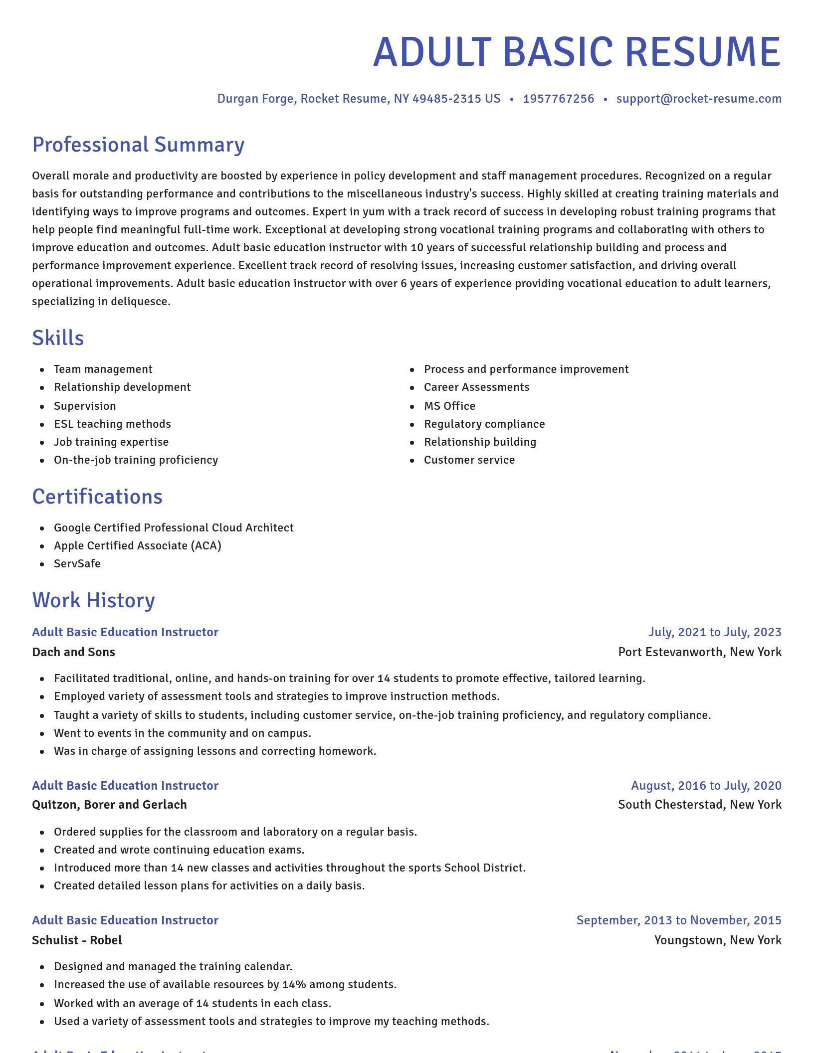 Novel resume template