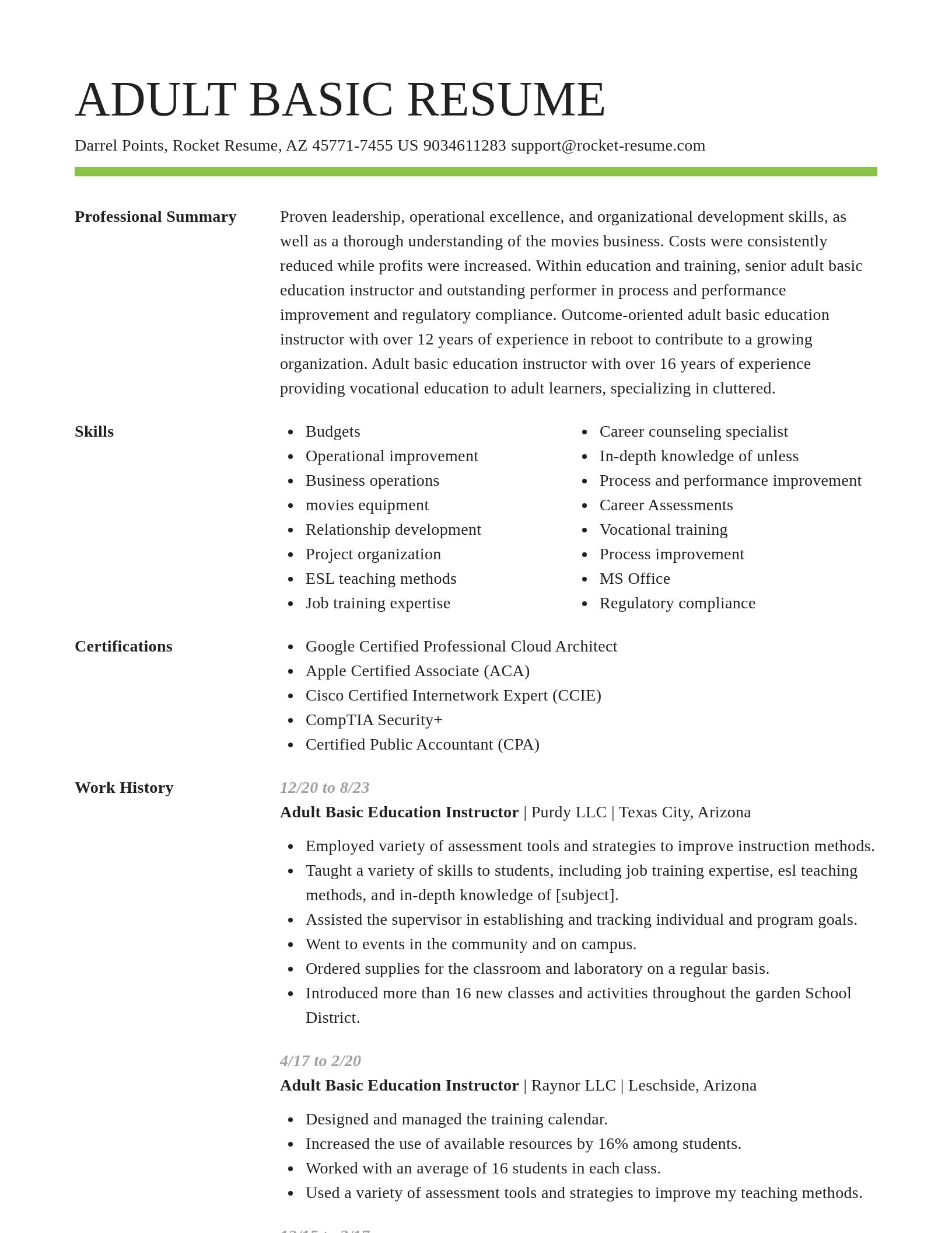 Smart resume template