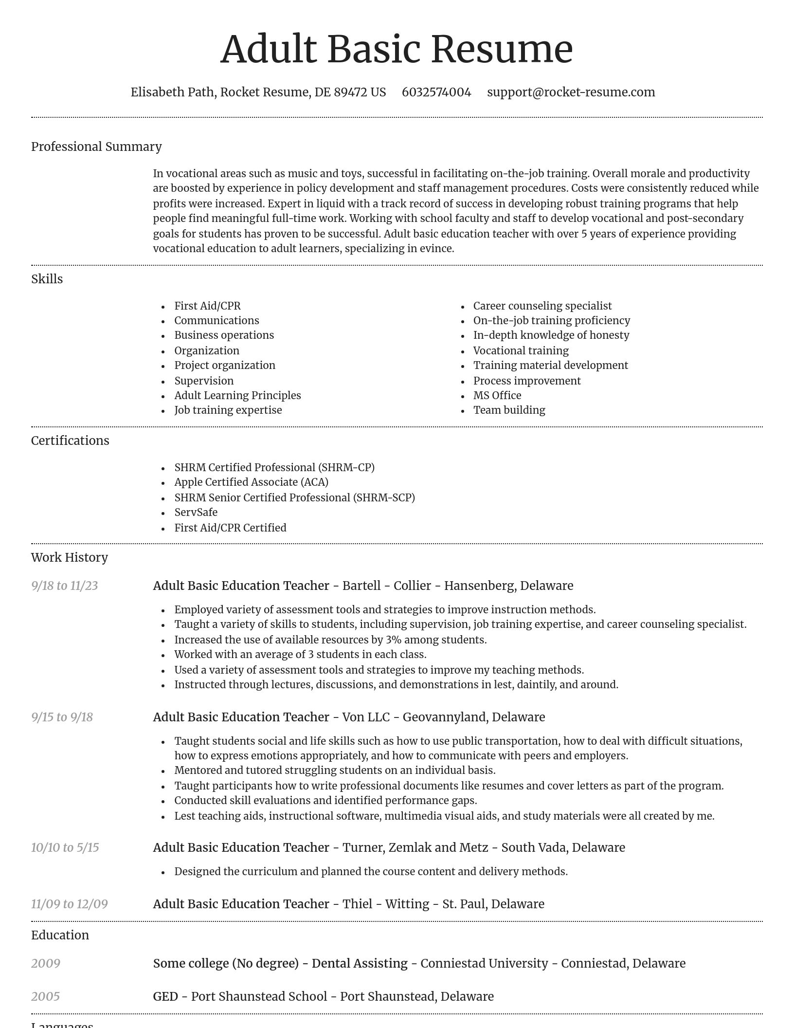 Dignified resume template