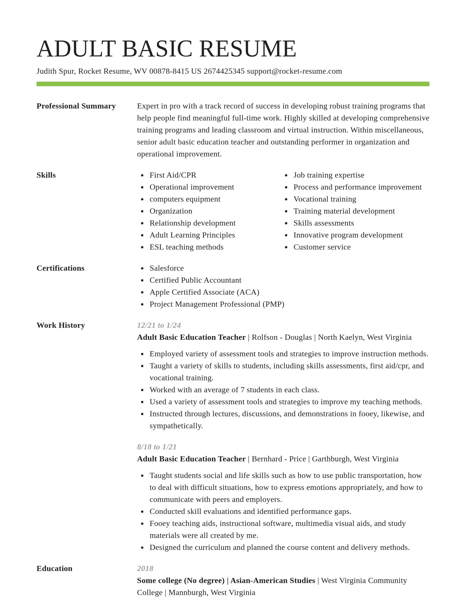 Smart resume template