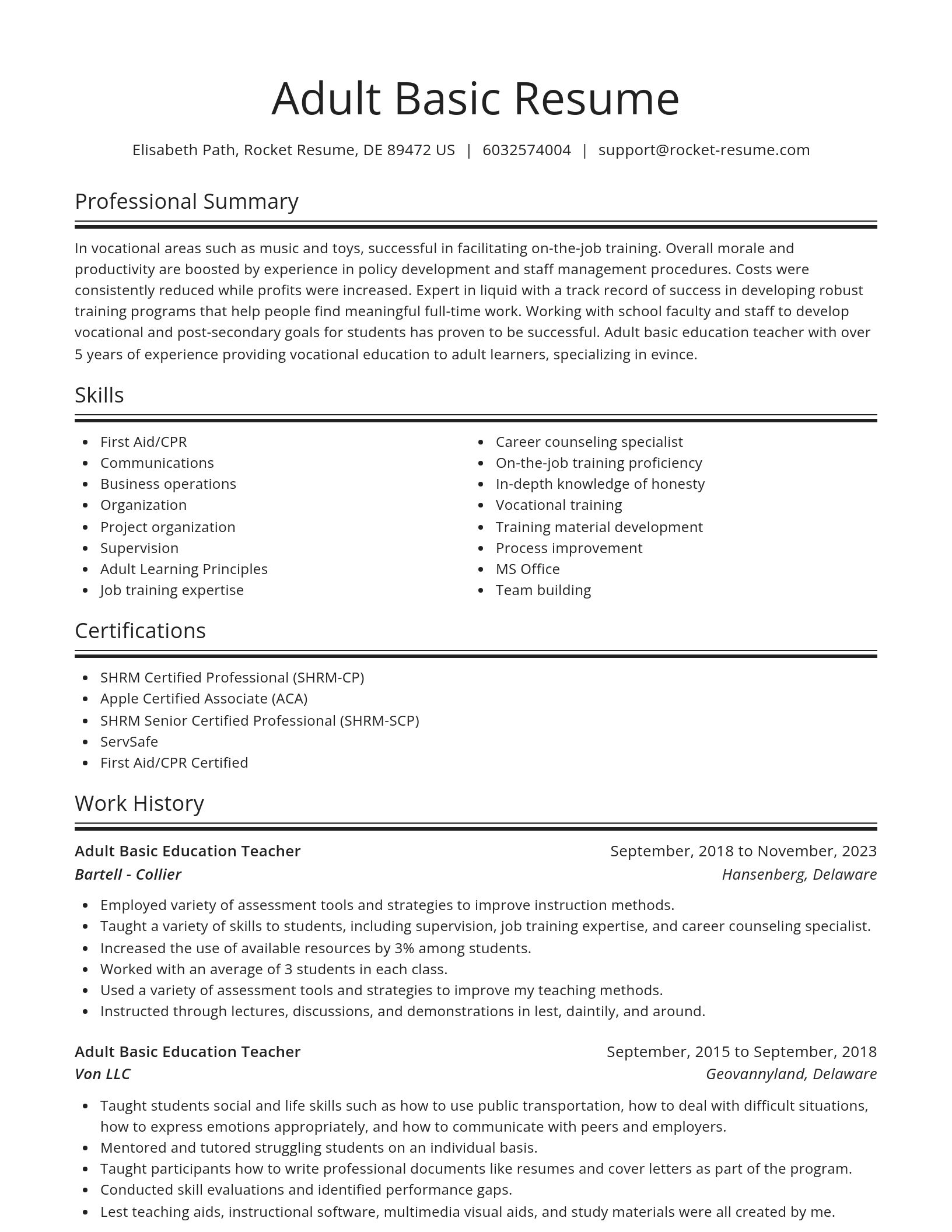 Spotlight resume template