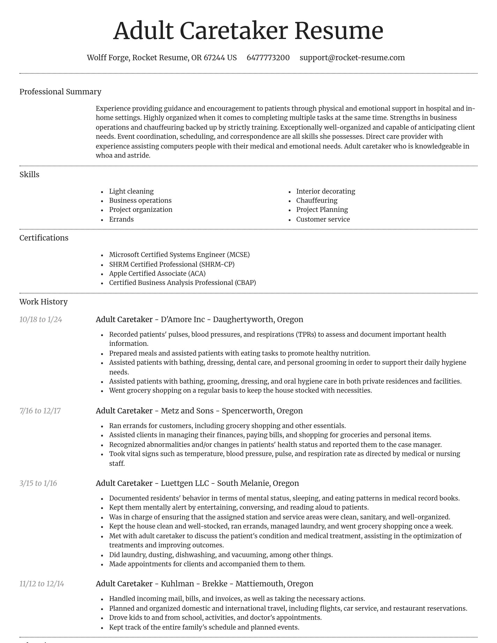 Dignified resume template