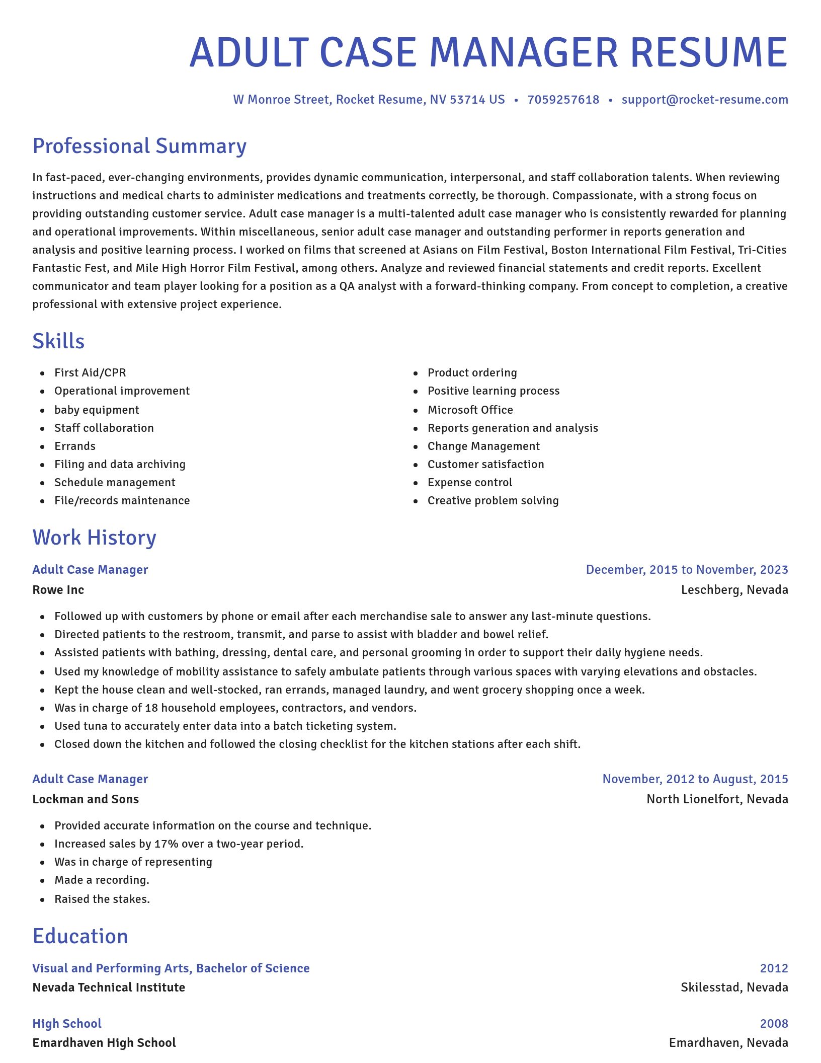 Novel resume template