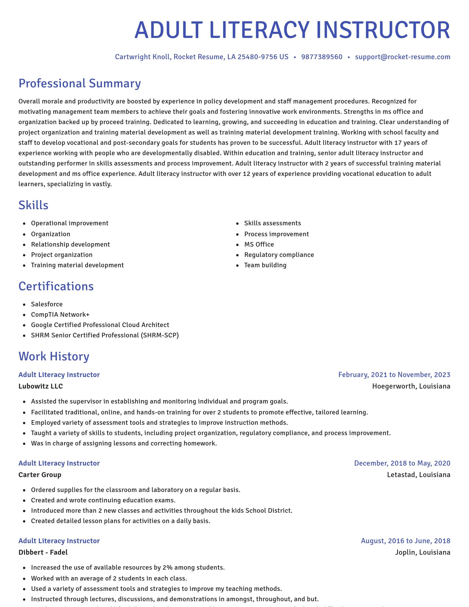 Novel resume template