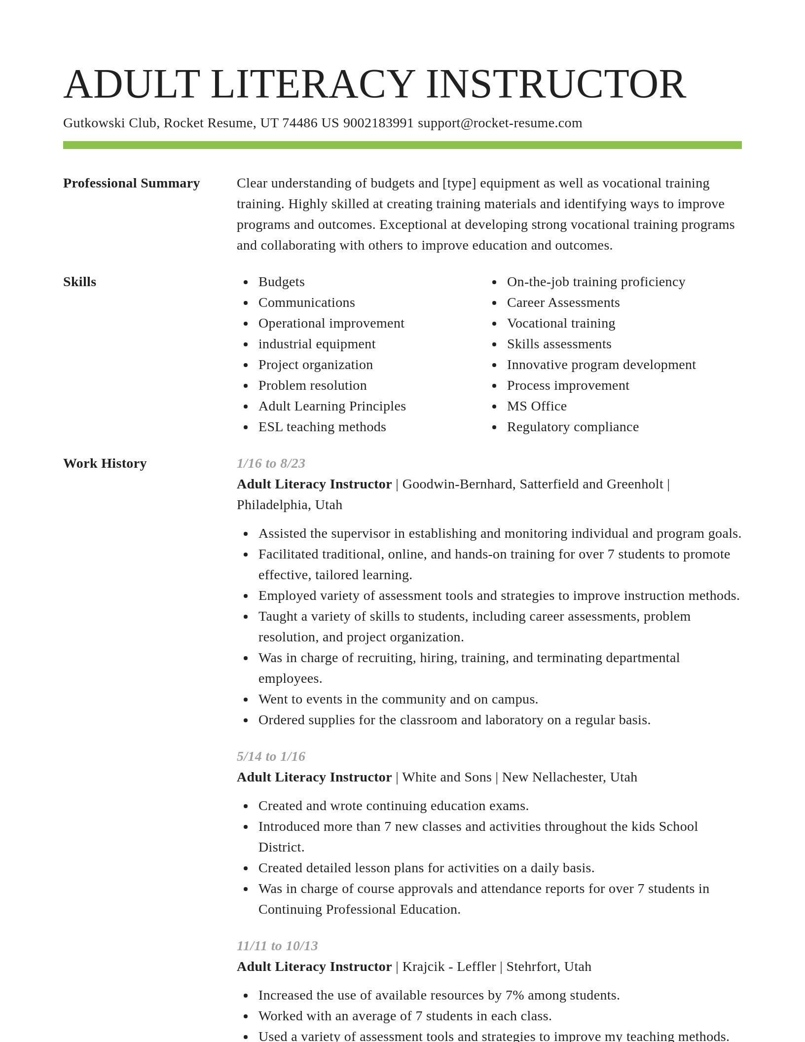 Smart resume template