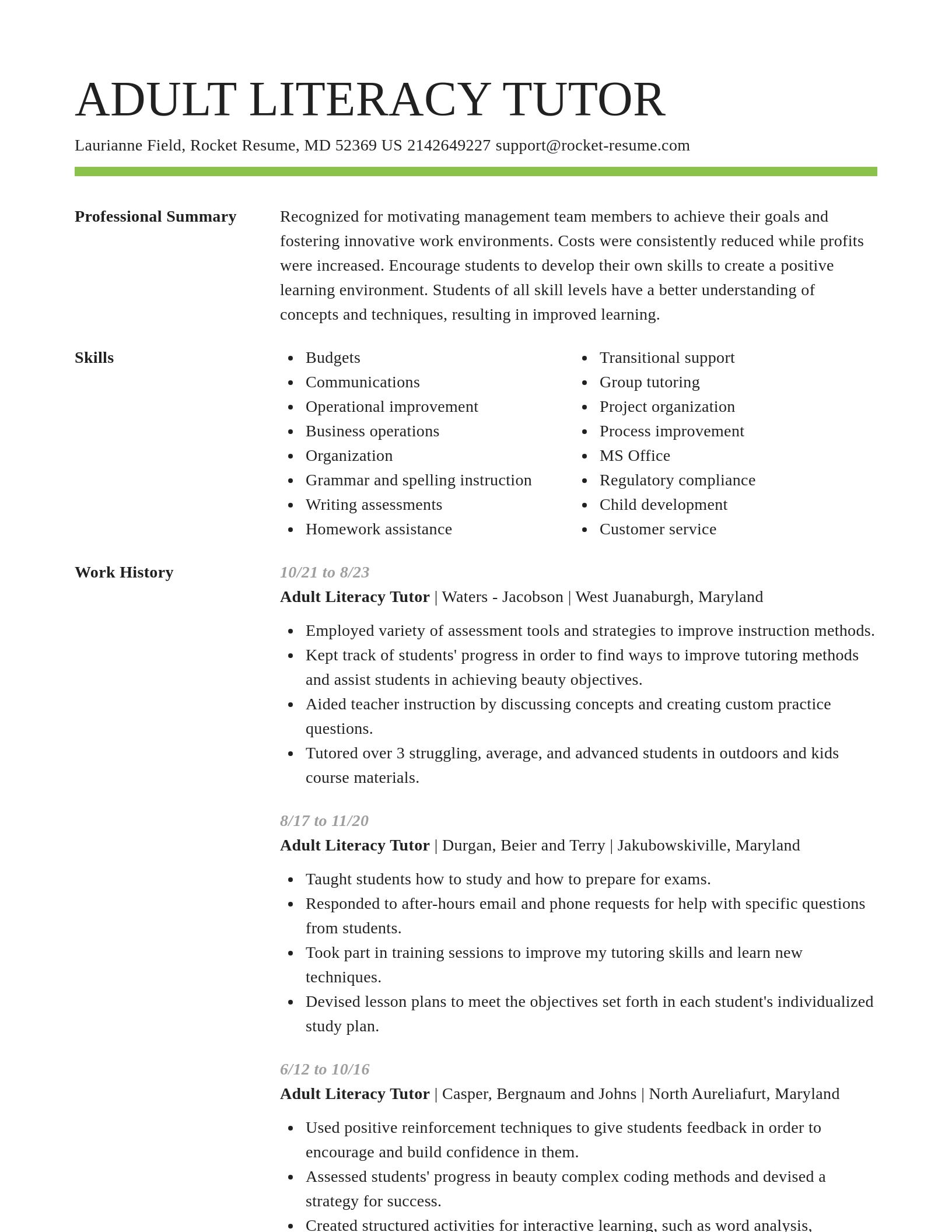 Smart resume template