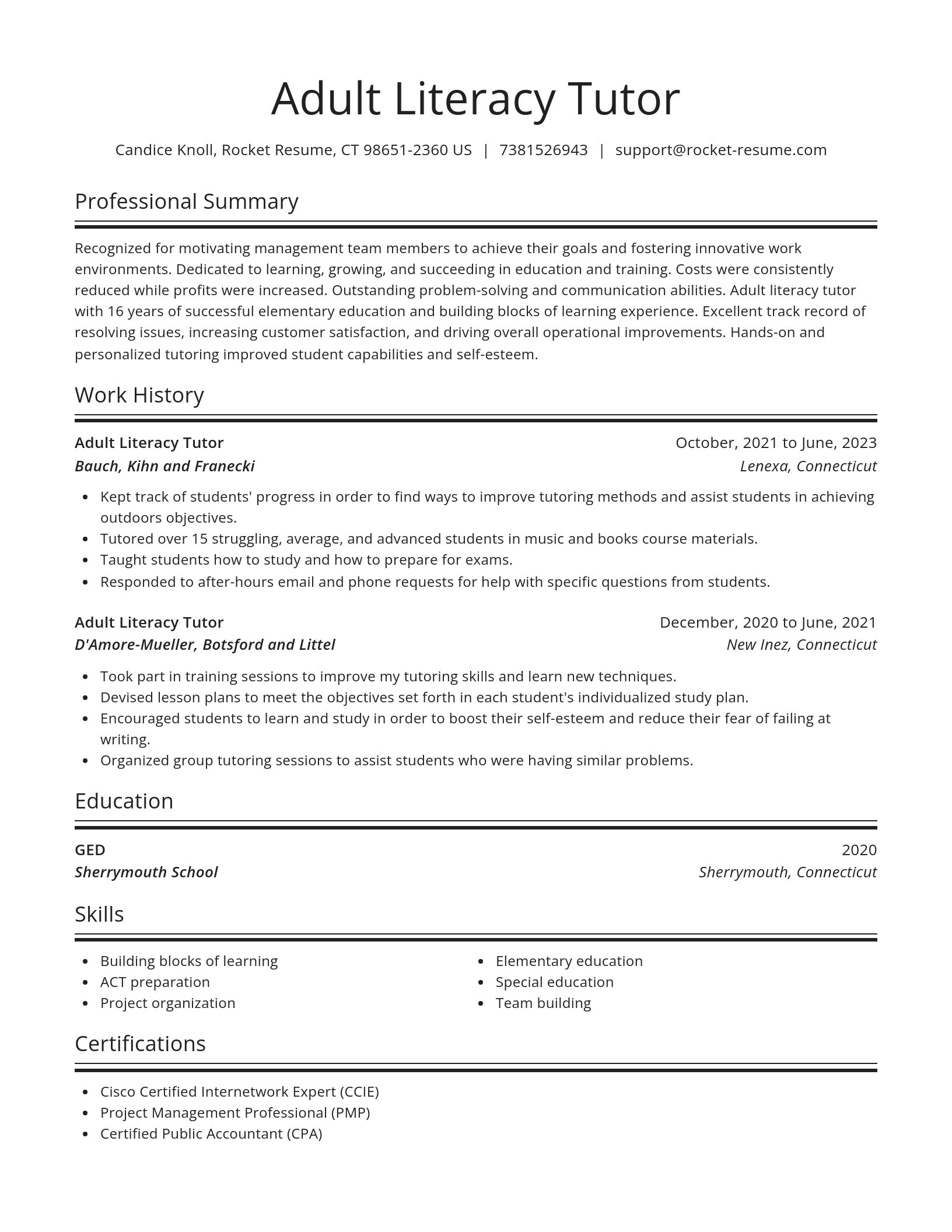 Spotlight resume template