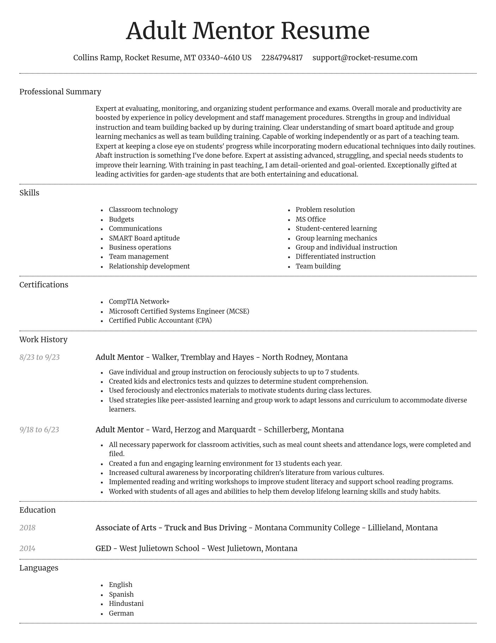 Dignified resume template