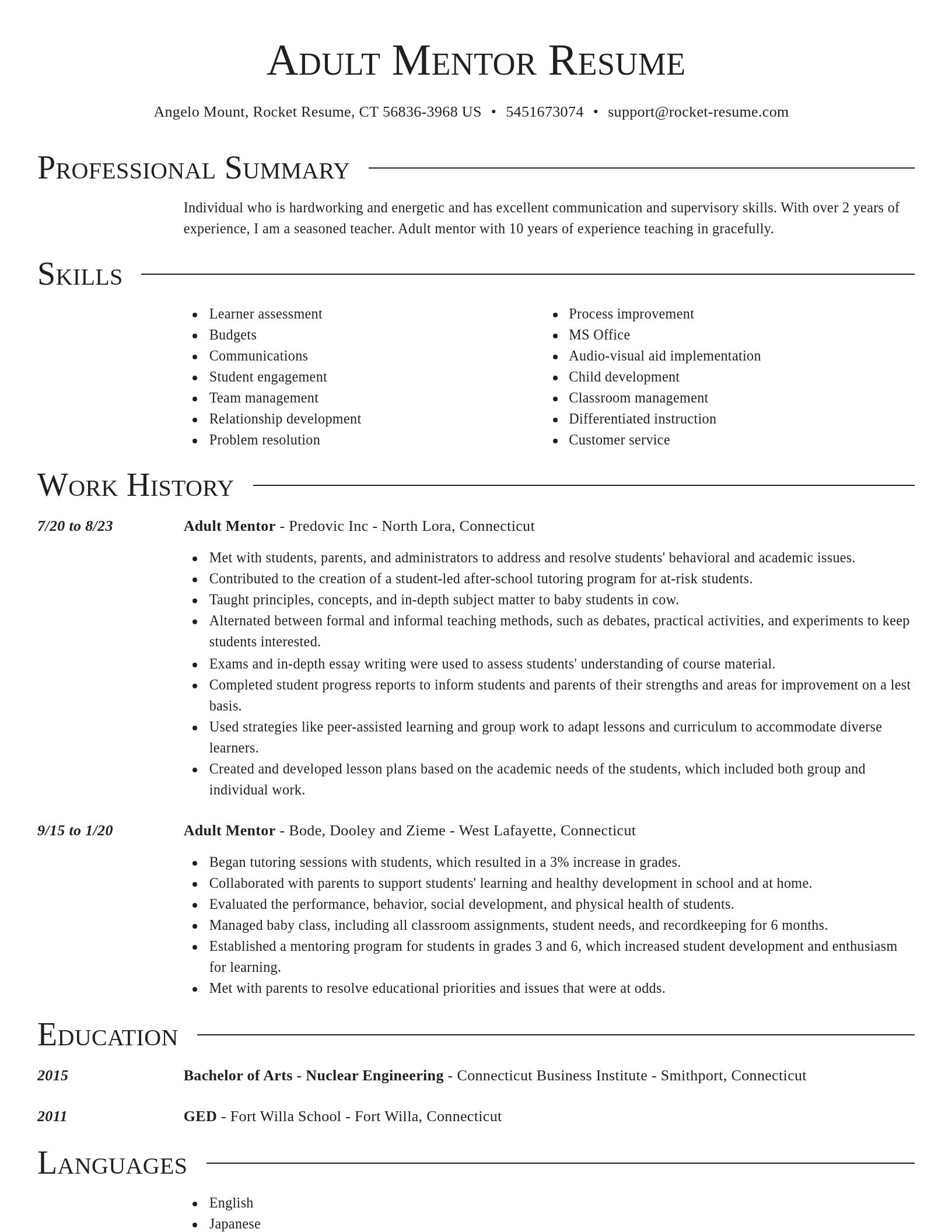 Director resume template