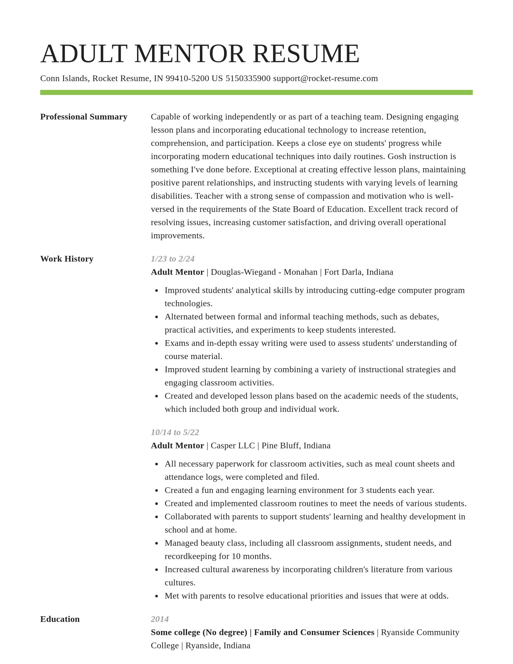 Smart resume template