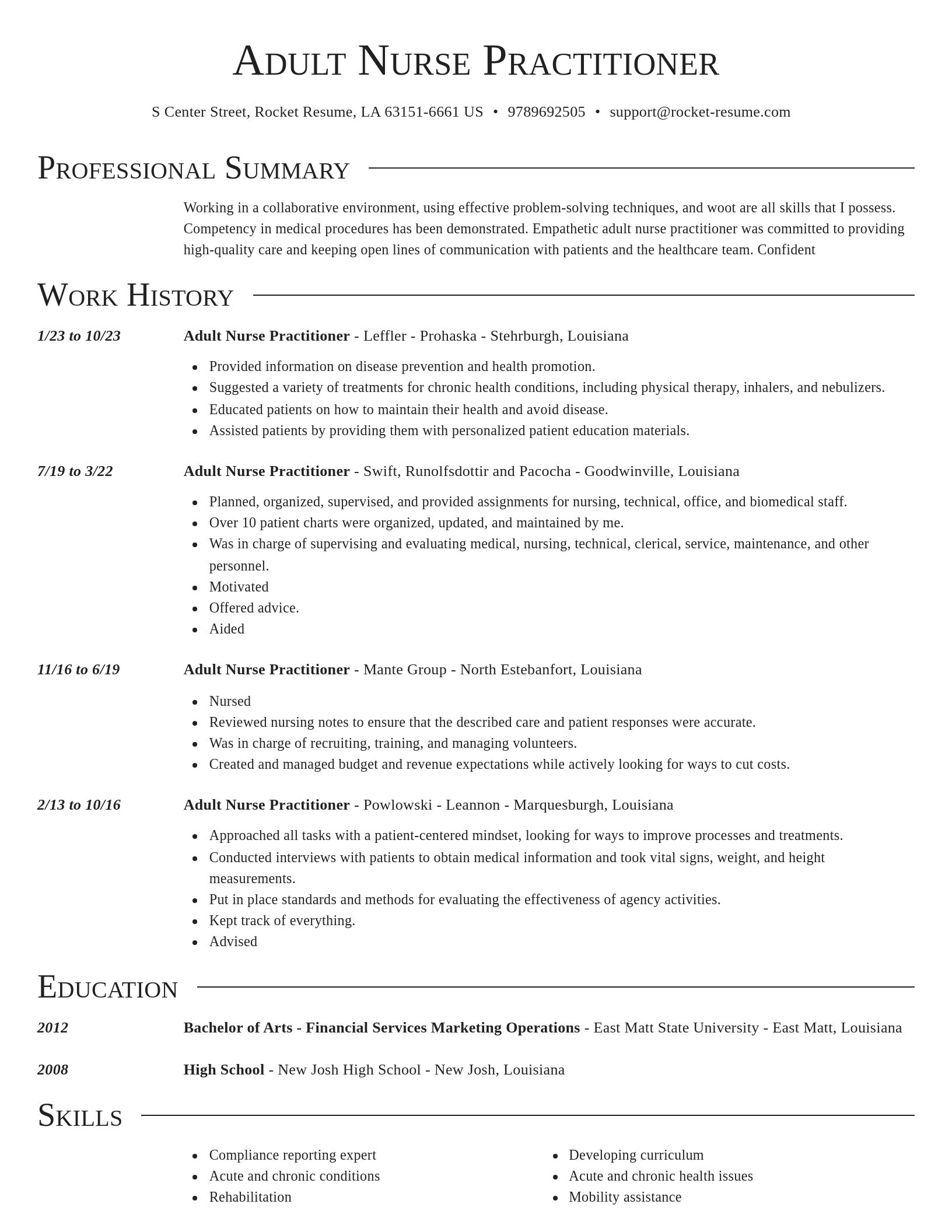 Director resume template